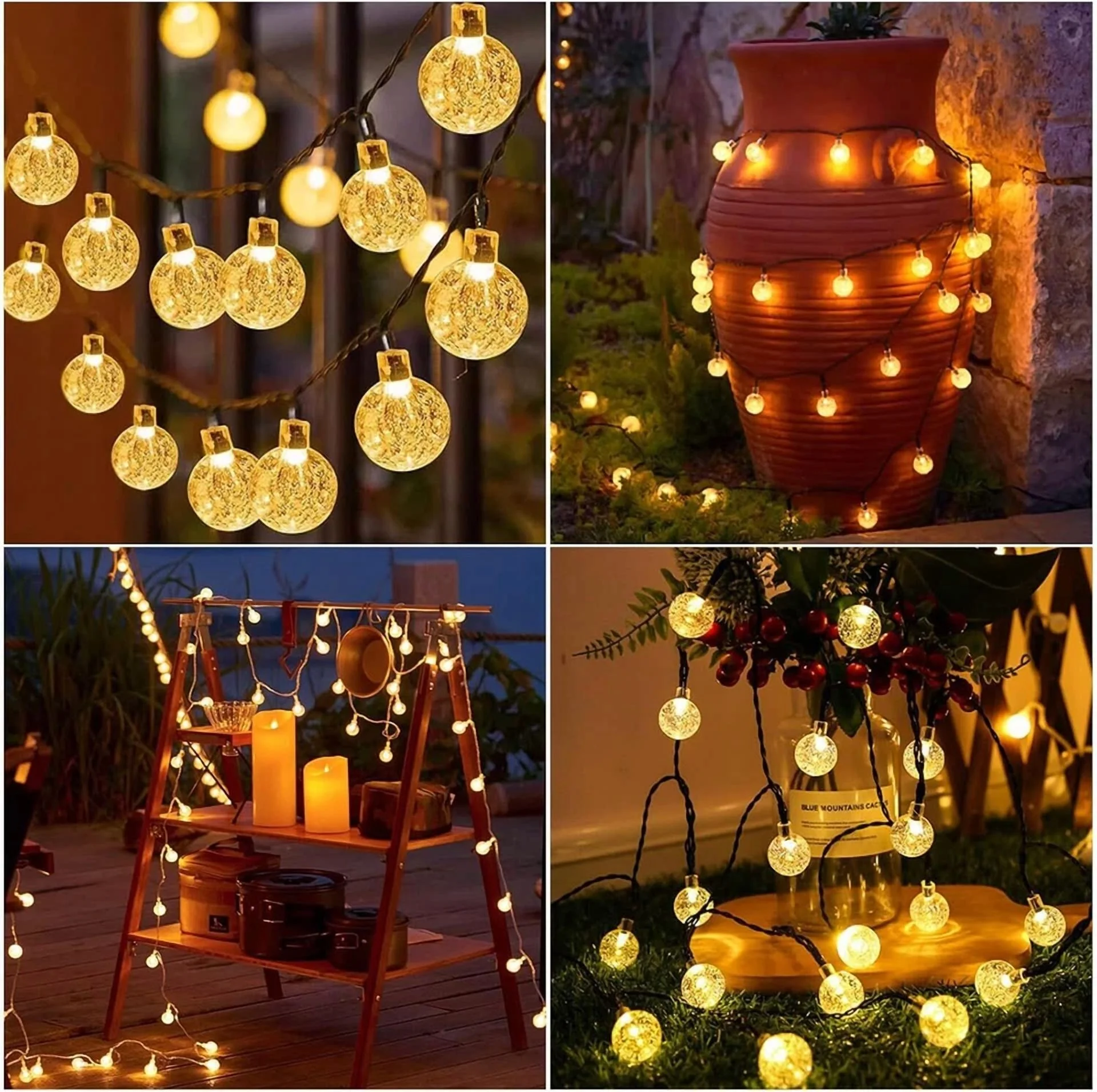50Led 7M Ball Solar Light Party Fairy Outdoor Retro Ball String Lights Garden - Image 6