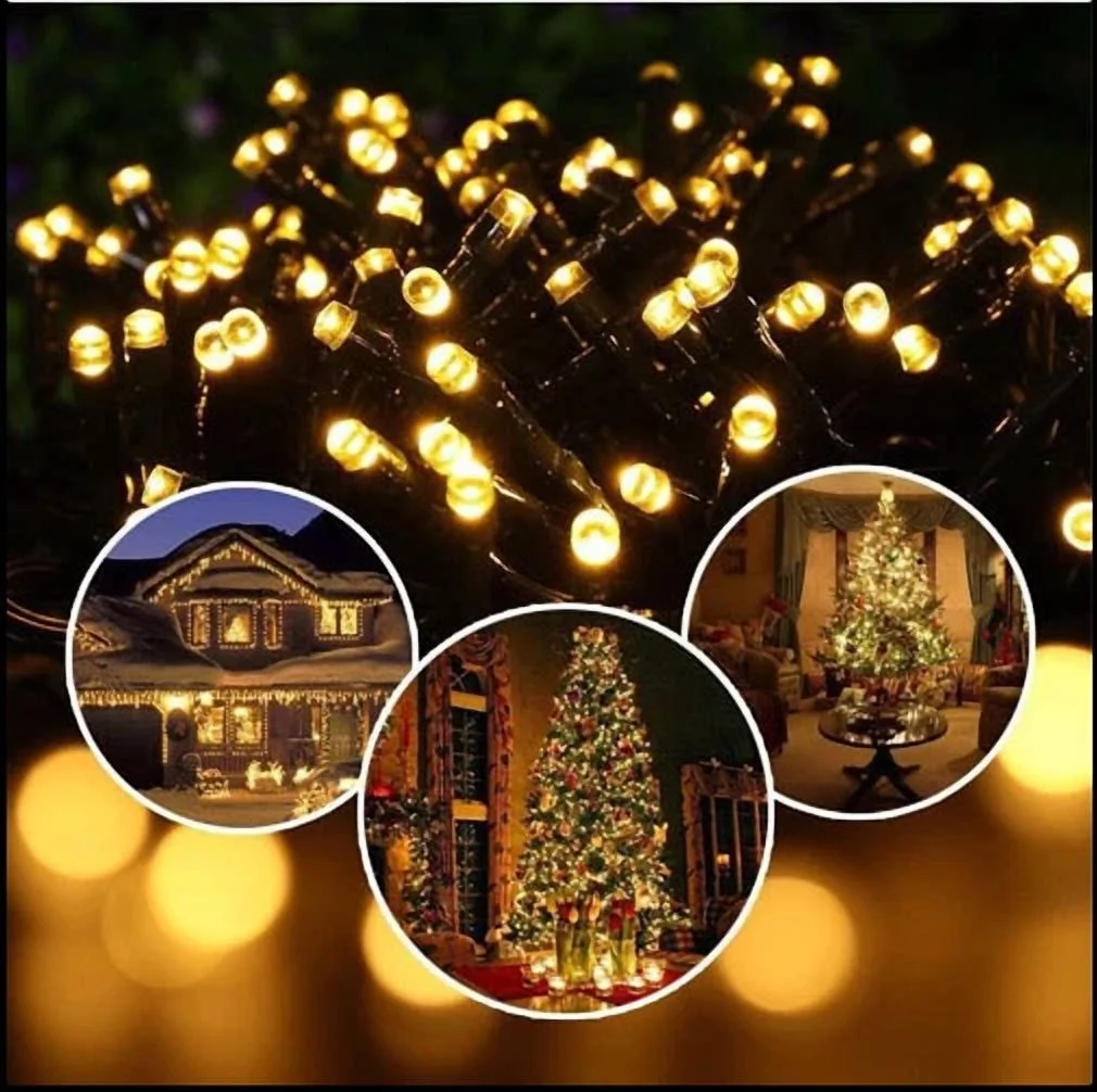 100 Led Solar String Lights 40Ft Warm White 8 Modes Auto On/Off Xmas Decorations - Image 6
