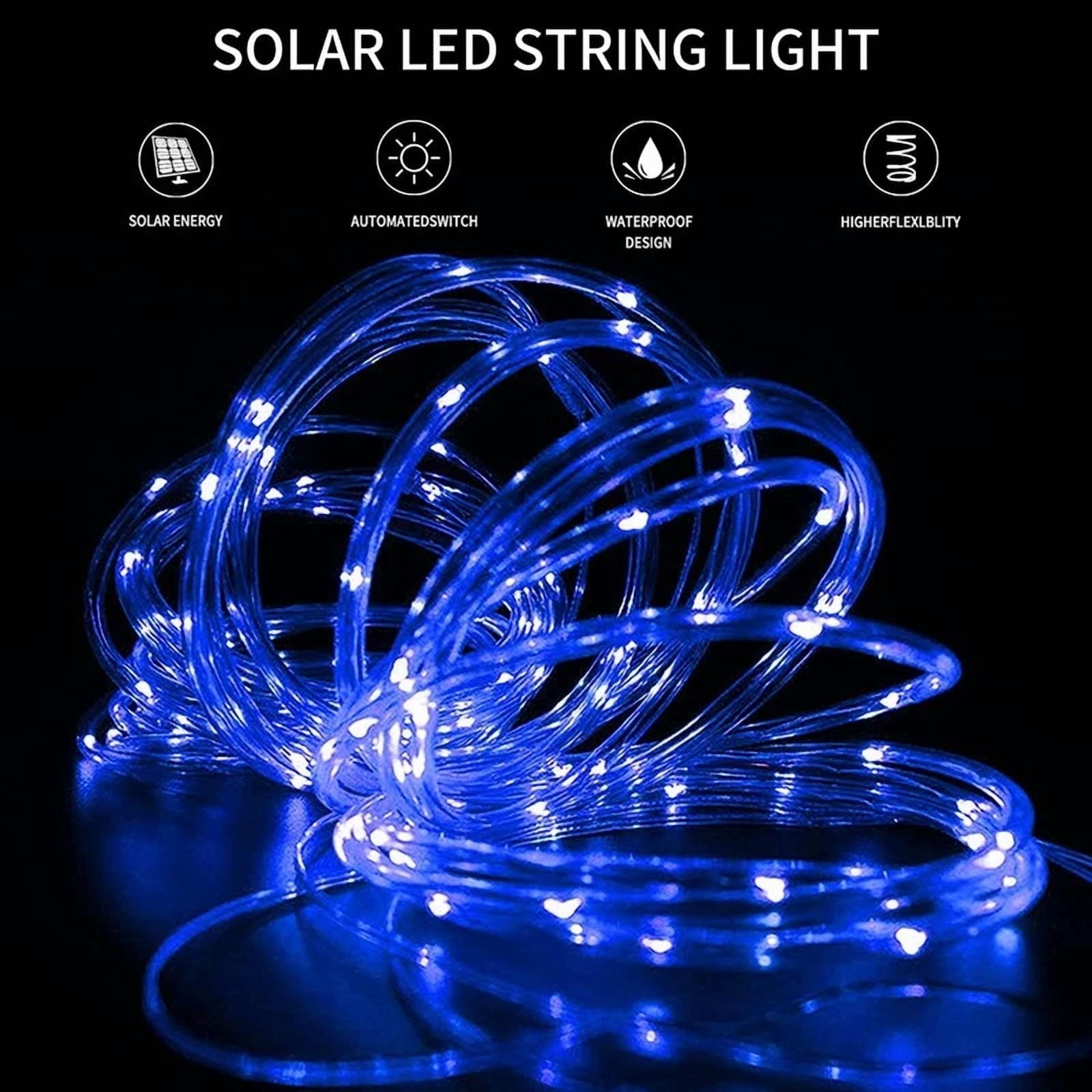 Solar Rope String Lights Outdoor Waterproof Fairy Lightstree Pool Decor Home - Image 3