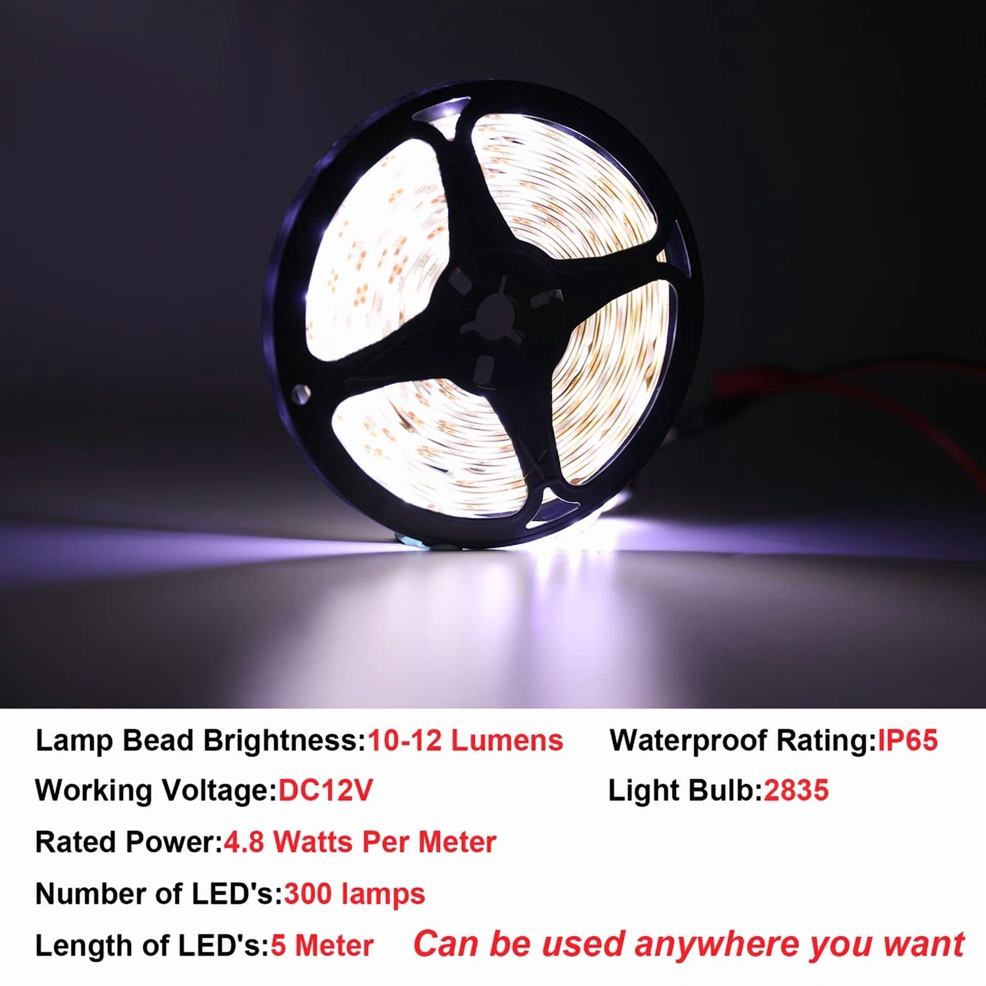 Led Strip Lights 5M 2835 Smd Cool White Bright 300 Leds 12V Waterproof Skn - Image 3