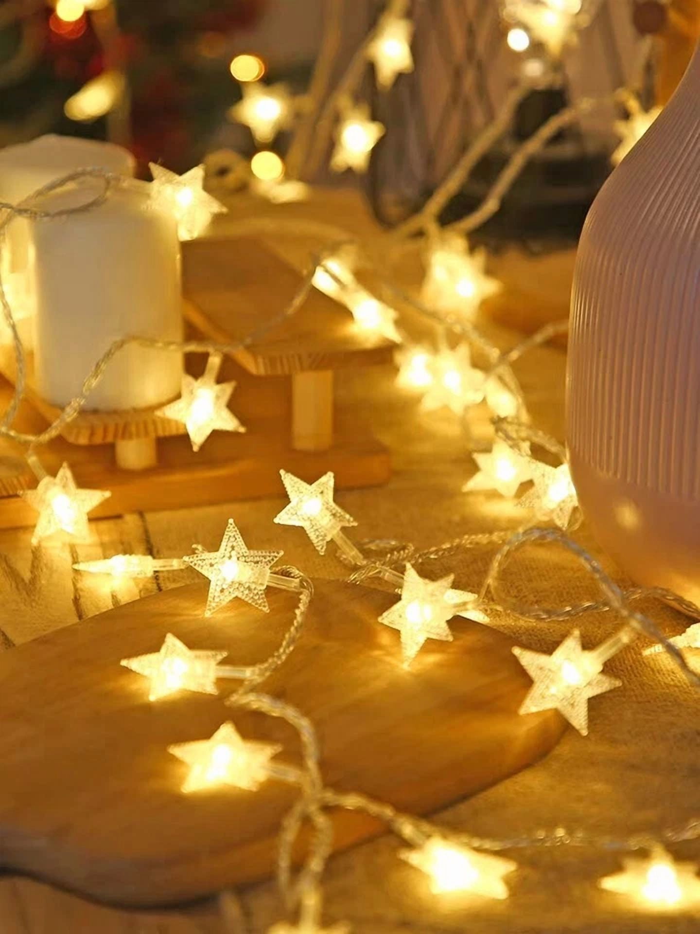 Holiday Christmas 19 Ft Usb Powered Led Star Fairy Lights Decorations Warm White - Image 4