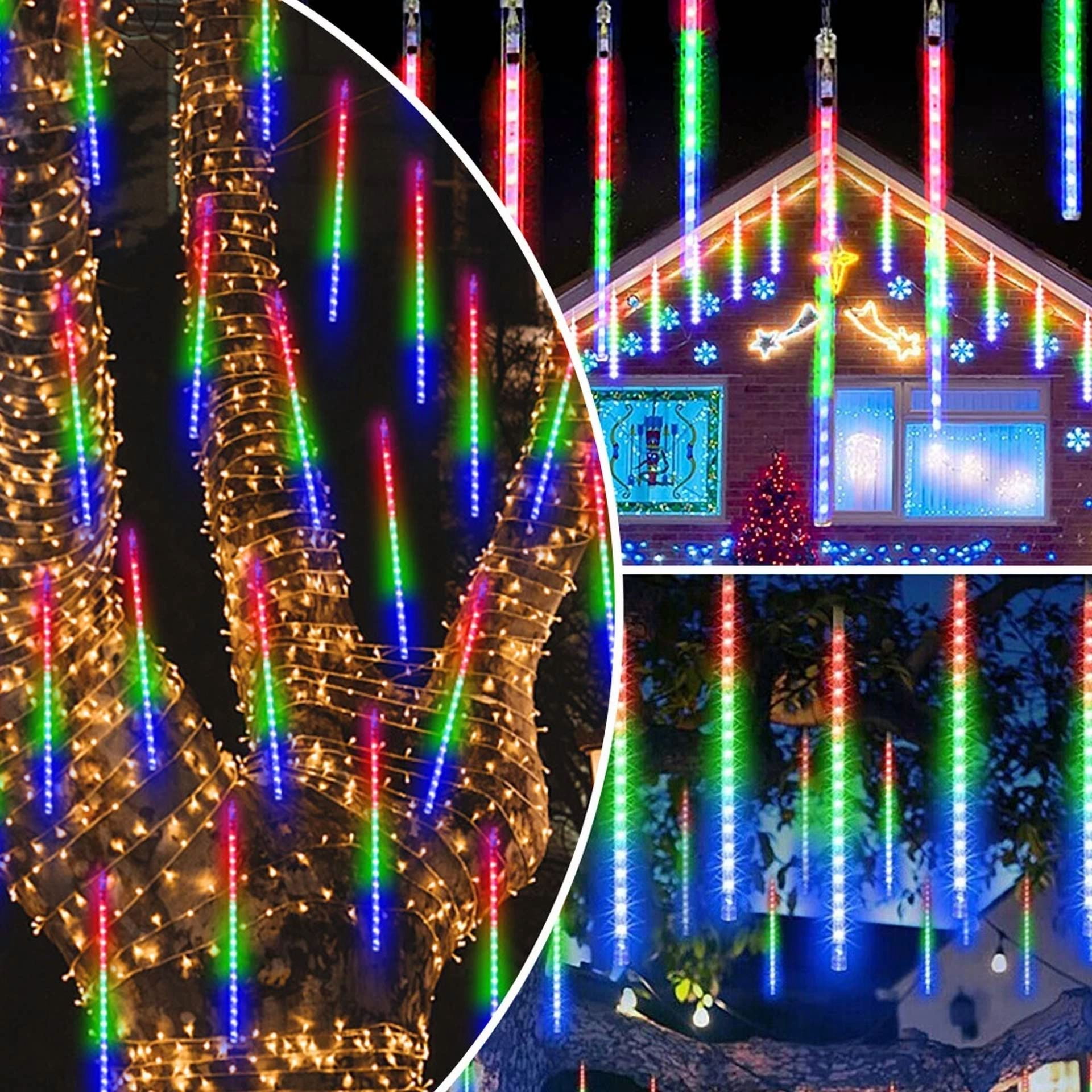 288 Led Lights Meteor Shower Rain Tree String Light Outdoor Garden Party Decor - Image 6