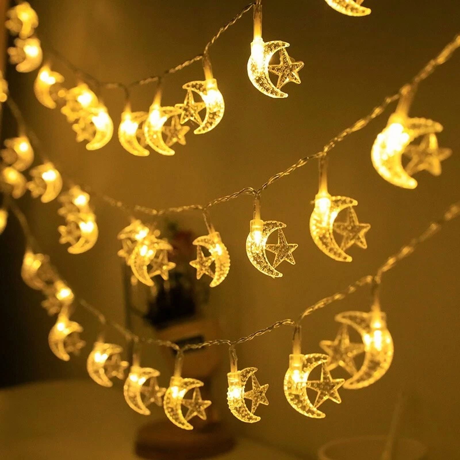 Moon Star String 30 Led 15Ft Warm Lights Fairy Ramadan, Xmas, Wedding Decoration - Image 6