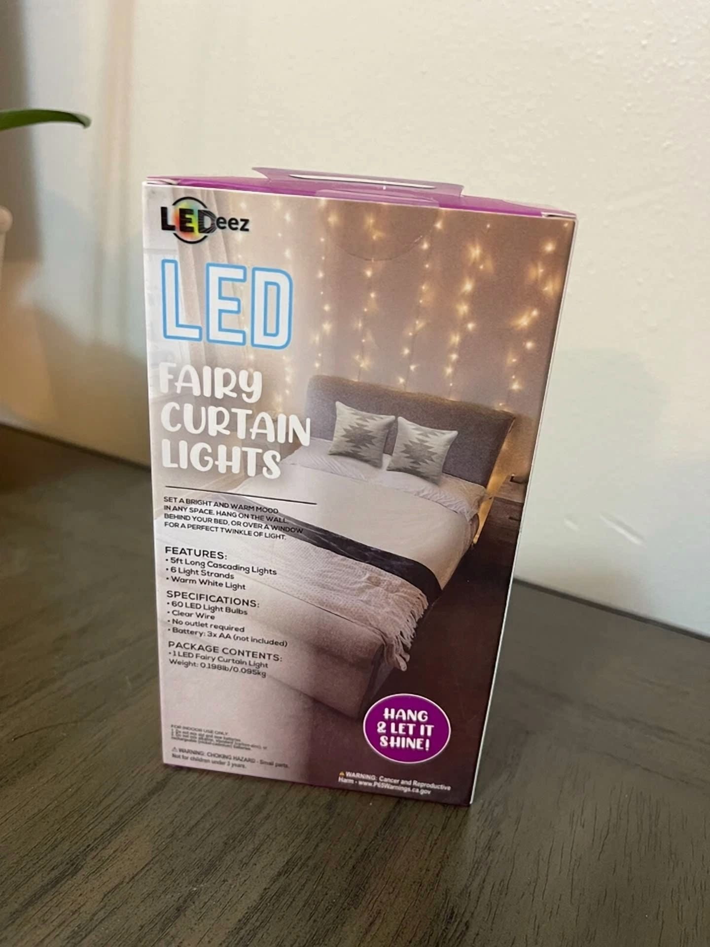 Ledeez Fairy Curtain Lights 60 Led Lights Warm White Light 6 Strands Brand New - Image 3