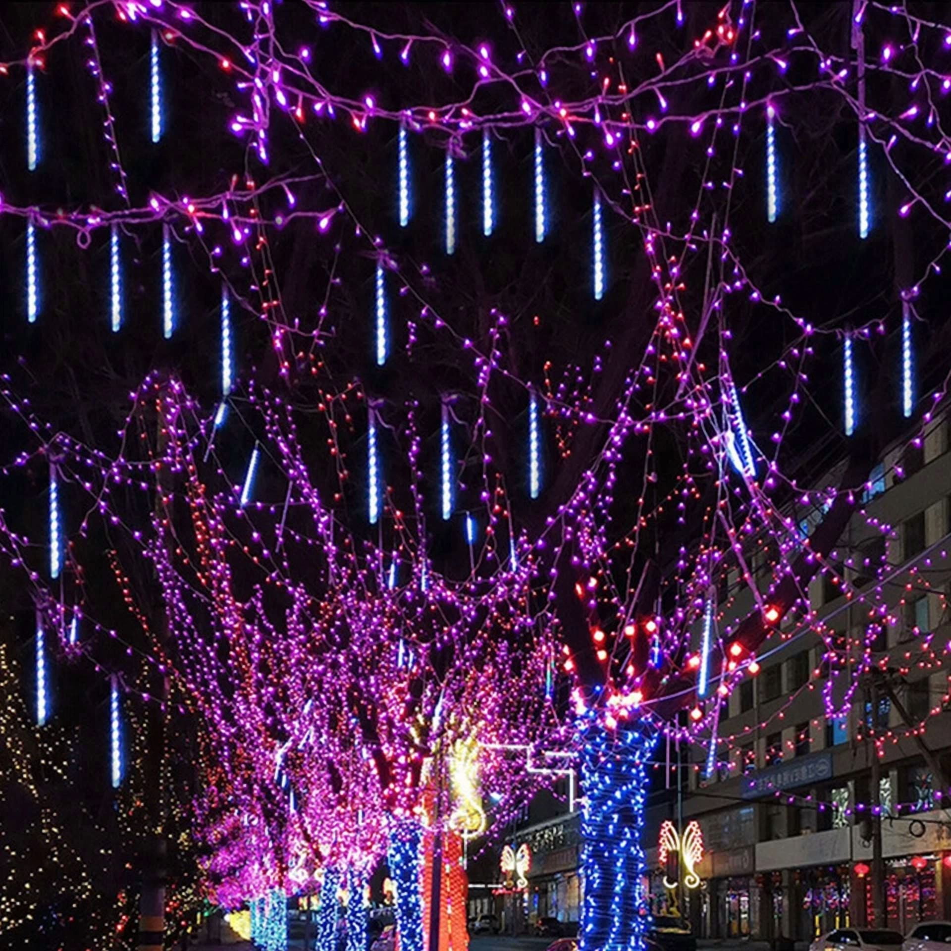 288 Led Lights Meteor Shower Rain Tree String Light Outdoor Garden Party Decor - Image 4