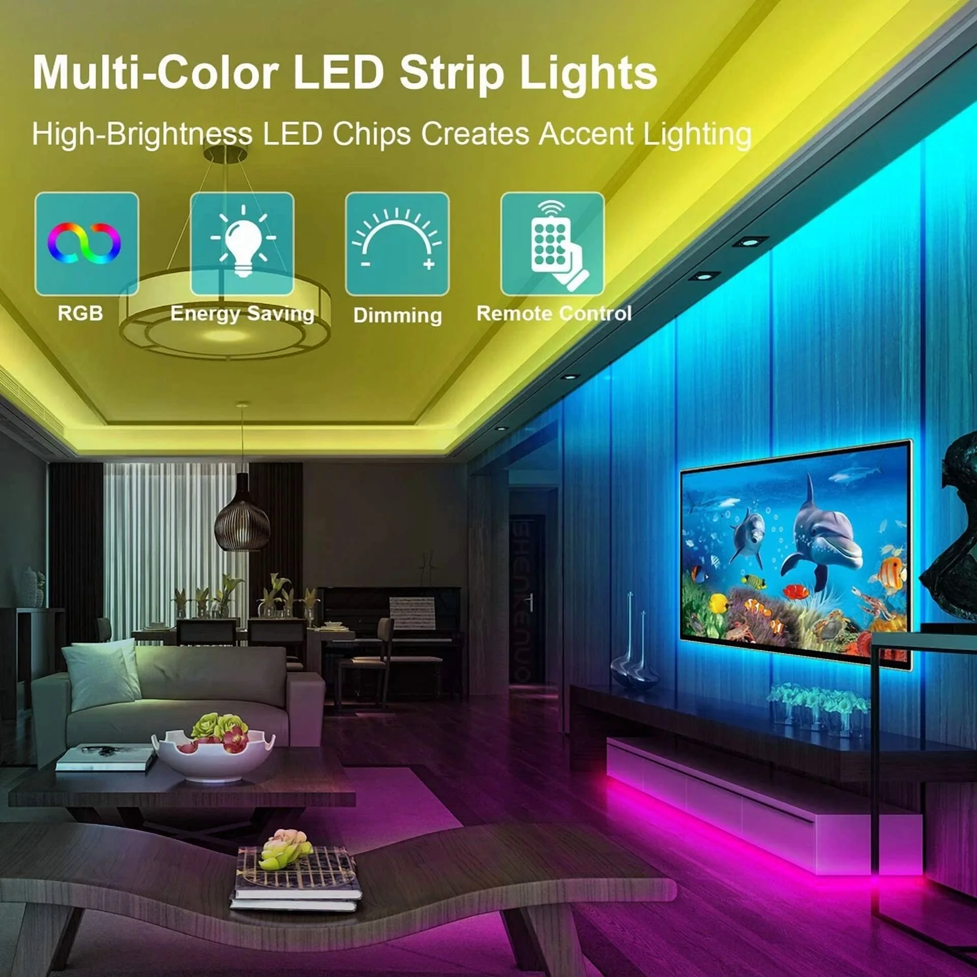 16.4Ft 2835 Super Bright Waterproof Rgb Color Led Strip Light Dc12V 2A W/5M Tape - Image 6