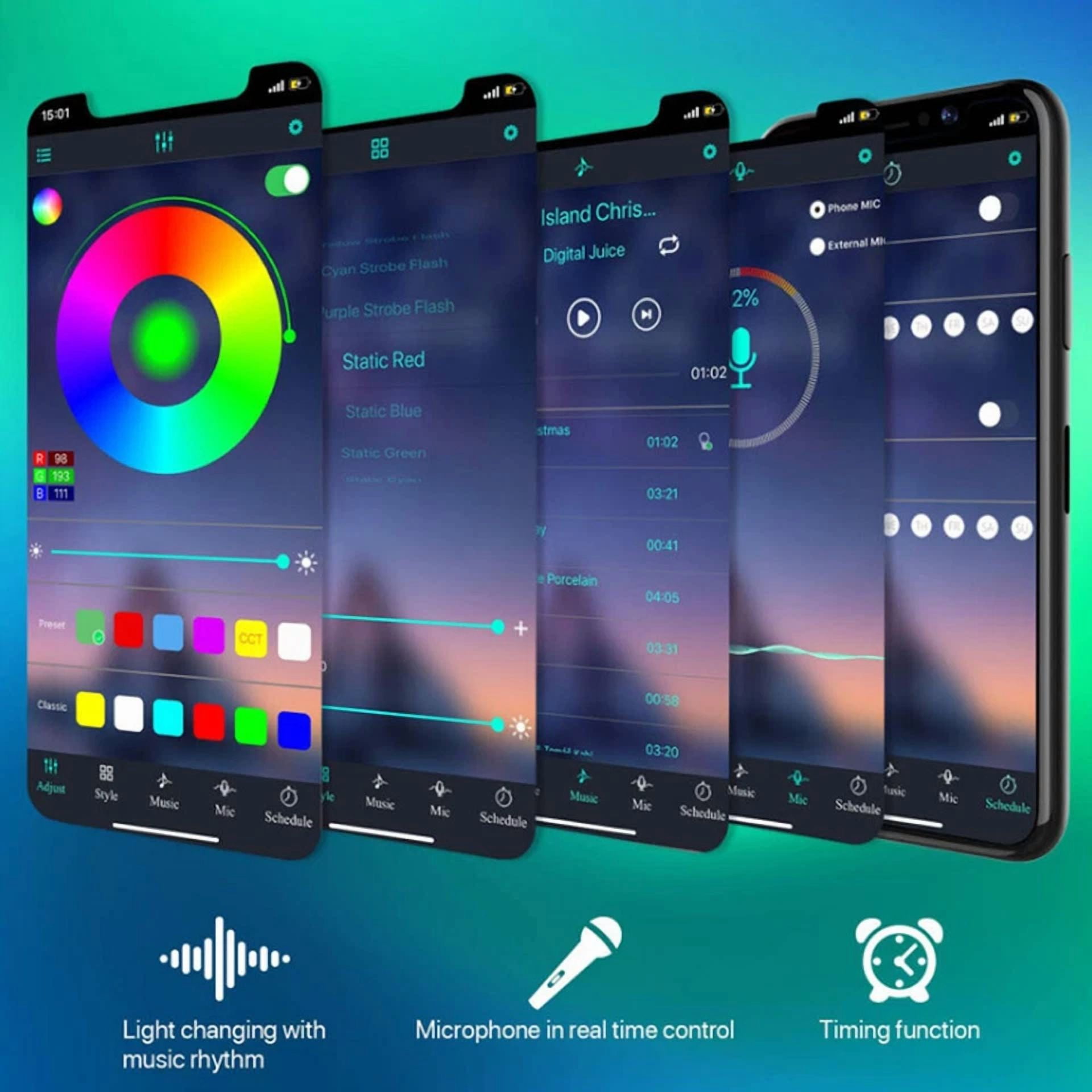 16.4Ft Rgb Led Remote Control Multicolor Tape Light Strip For Room Bar Desk - Image 6