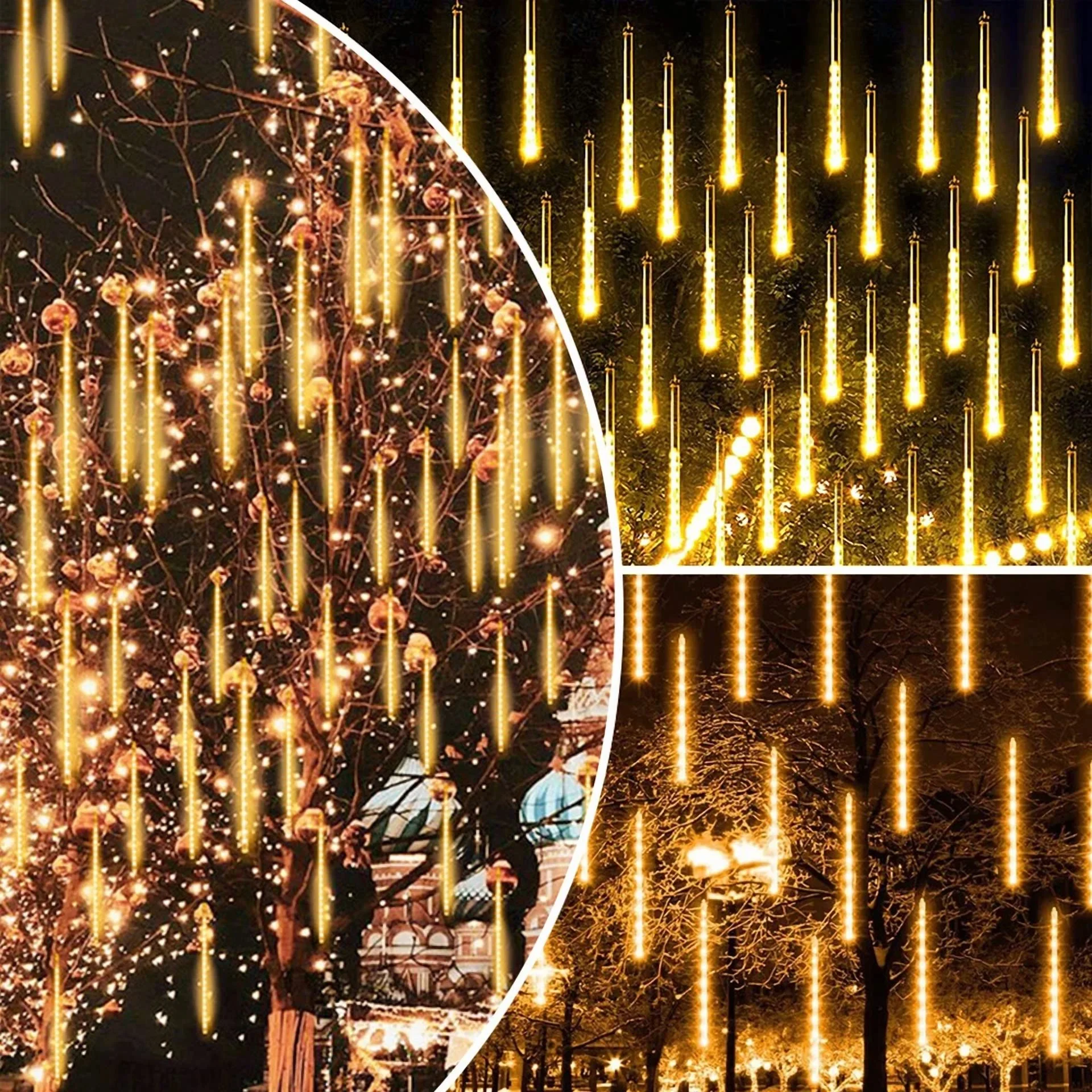 288 Led Outdoor Meteor Shower Lights Rain Tree String Lights Garden Xmas Decor - Image 4