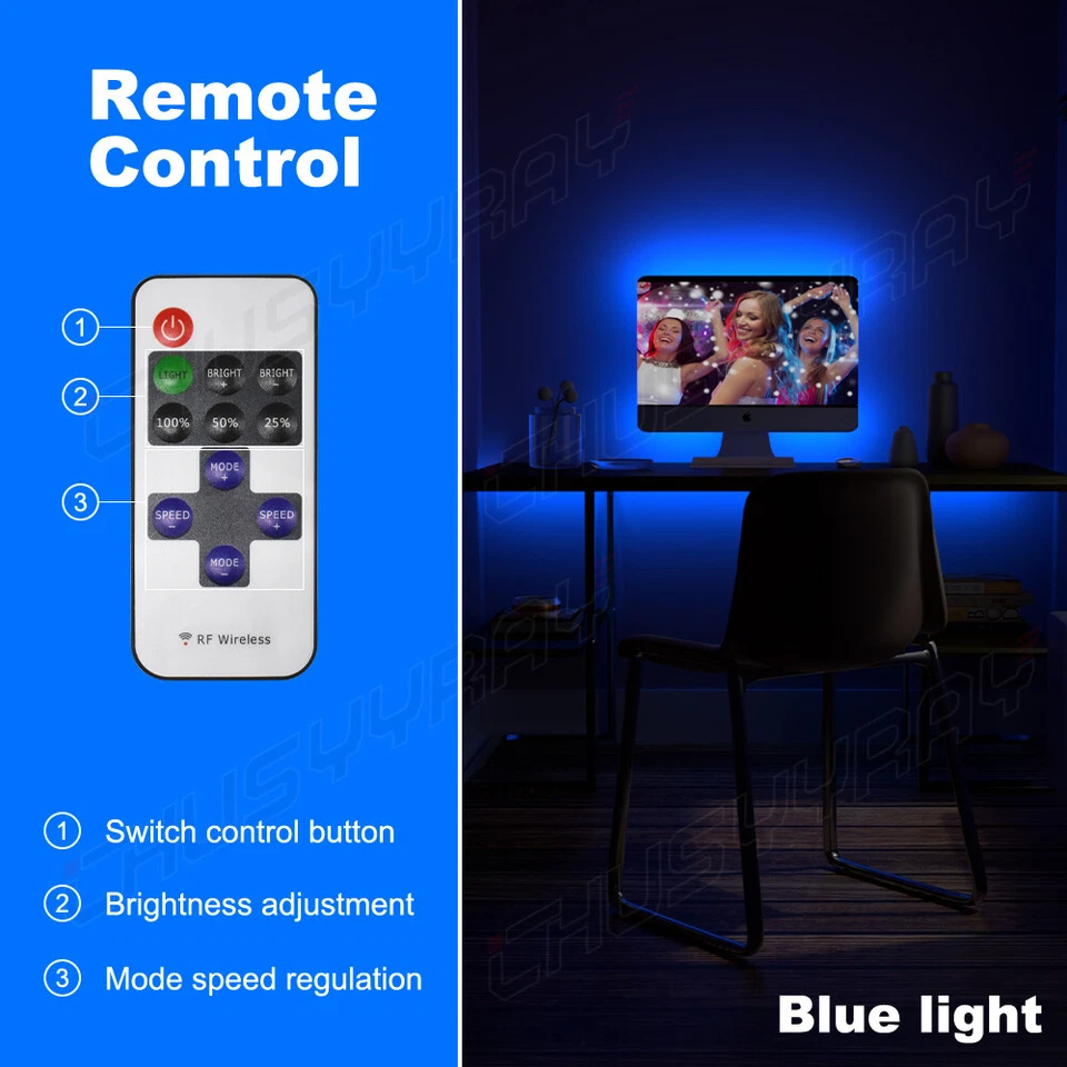 Happy New Year Gamers Players Gaming Computer Desk Led Accent Lighting Bars Kit - Image 5