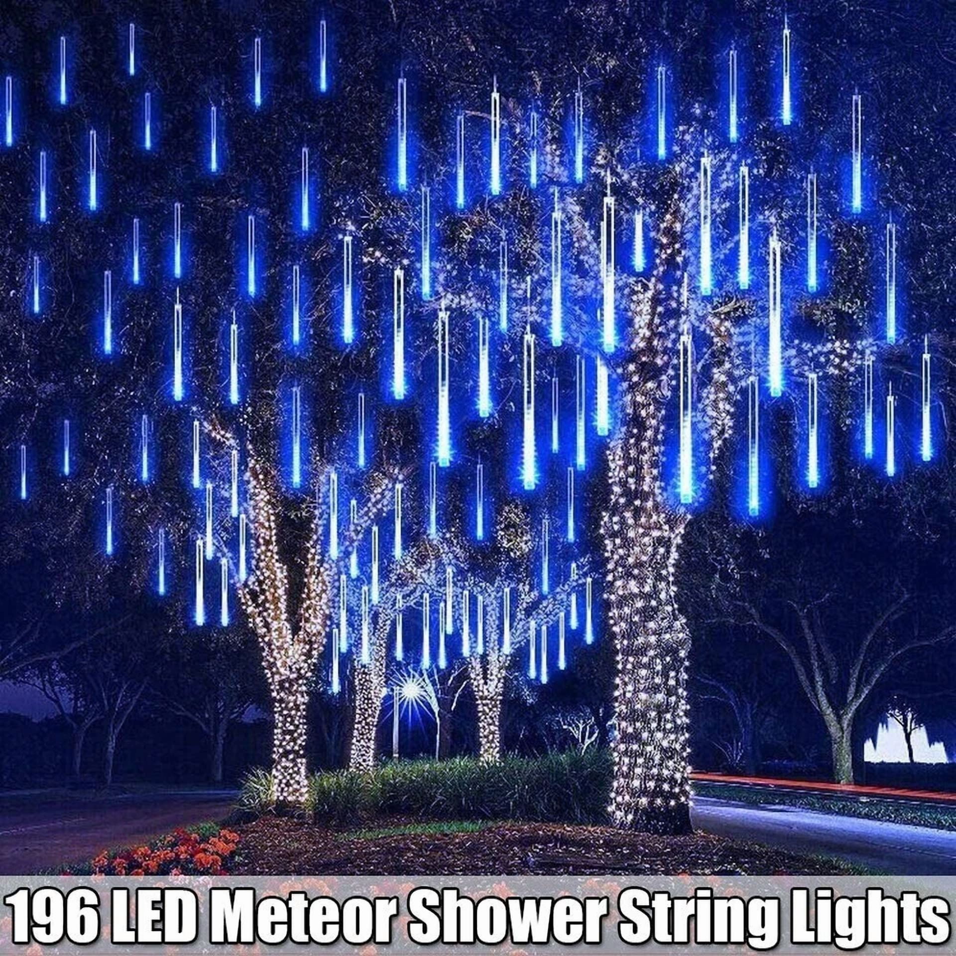 192 Led Outdoor Meteor Shower Lights Tree String Lights Garden Xmas Party Decors - Image 2