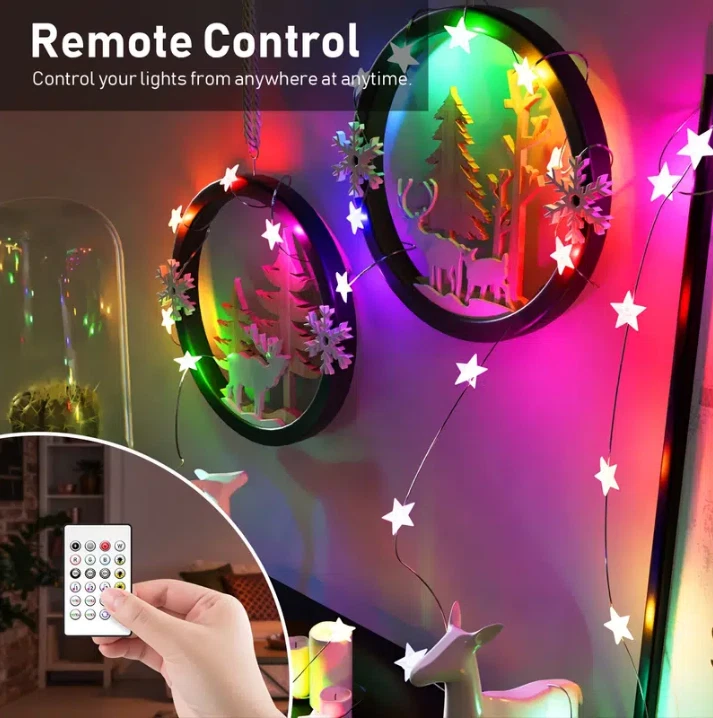 FABLE- 2M Dreamcolor String Lights 20 Stars App/Remote Control Christmas Pendant Rgbic - Image 3