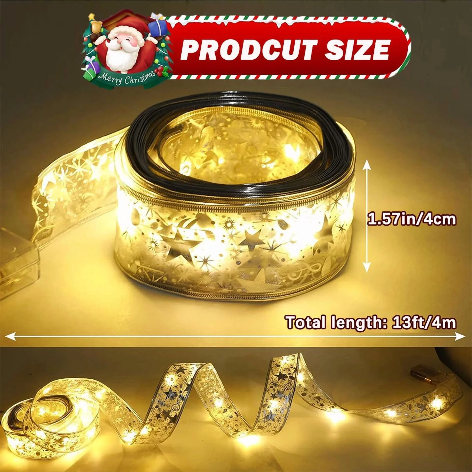 Led Ribbon Fairy String Lights For Christmas Tree Decoration Party Battery Lamp - Image 6