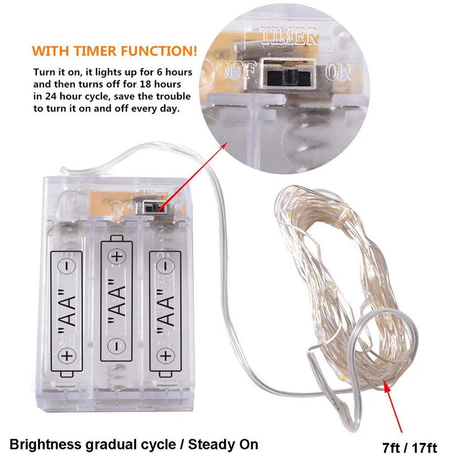 50Led String Lights Xmas Decorations For Indoor Outdoor Bedroom Yard Party Decor - Image 2