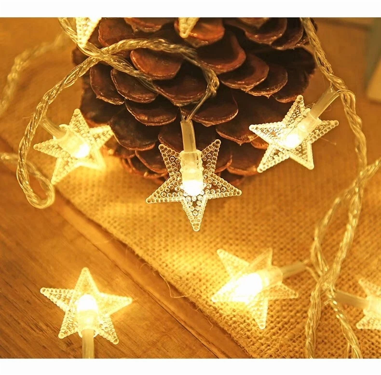 Holiday Christmas 19 Ft Usb Powered Led Star Fairy Lights Decorations Warm White - Image 2