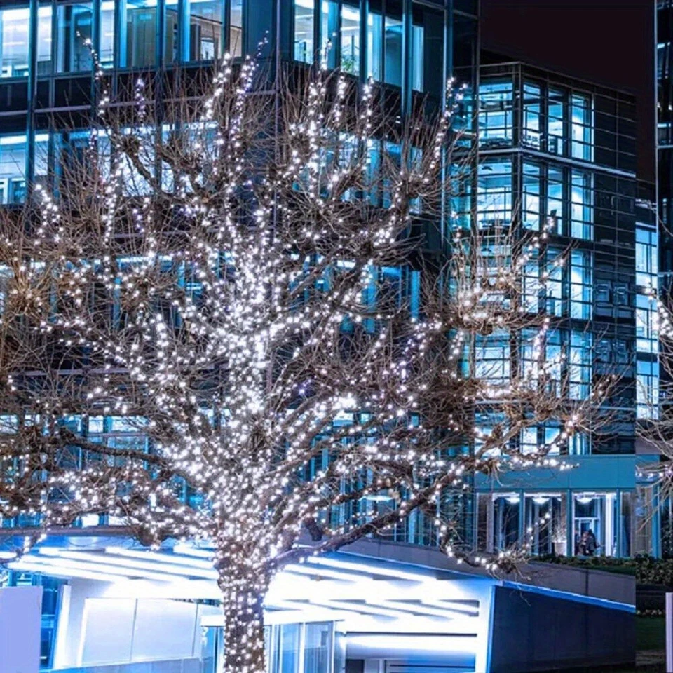 100Pcs Solar String Lights Led Christmas Lights Xma Party Decor Tree(Whtie) - Image 4