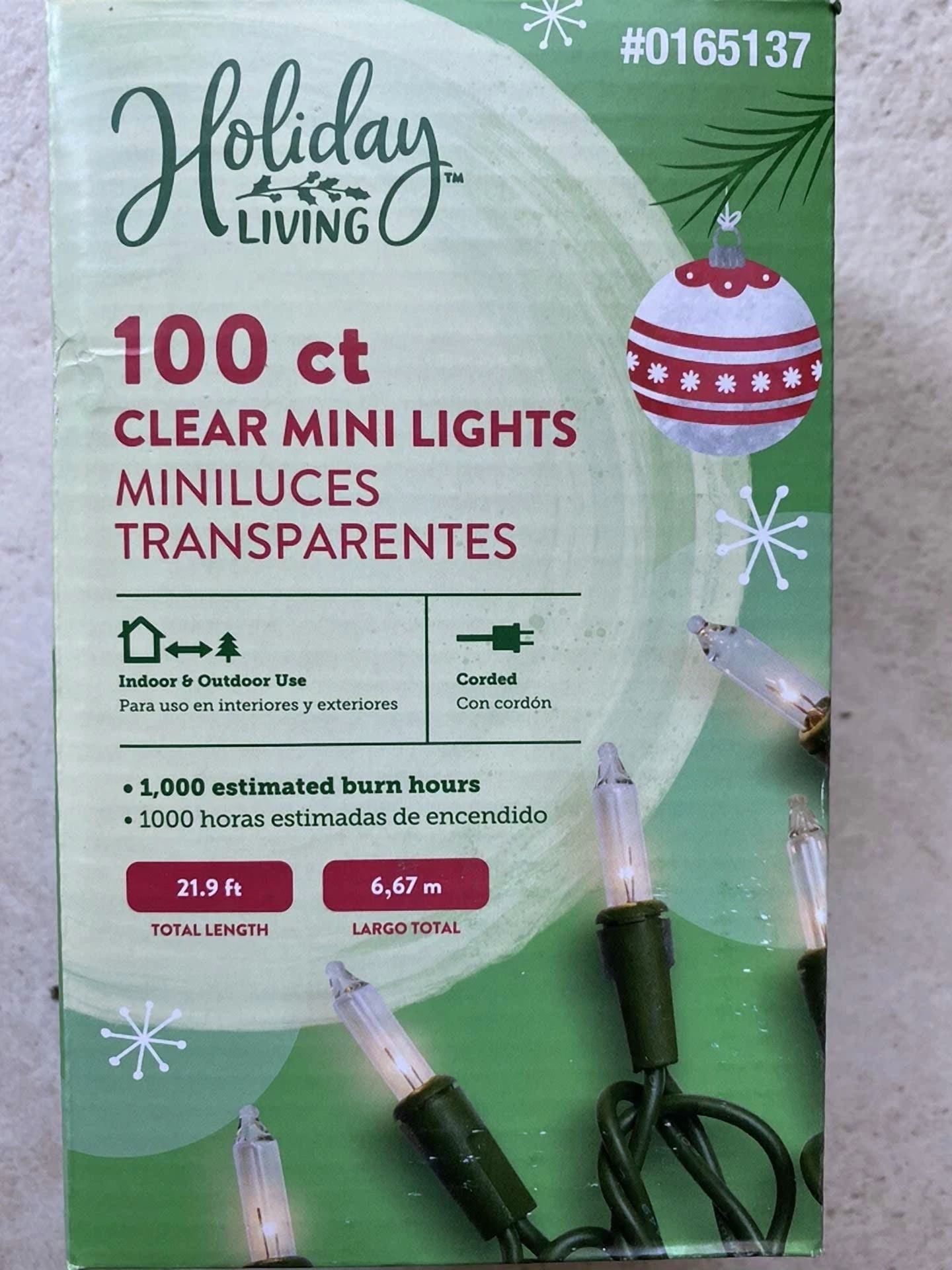 Holiday Living Clear 100-Count Mini String Lights Green Wire Christmas Party - Image 2