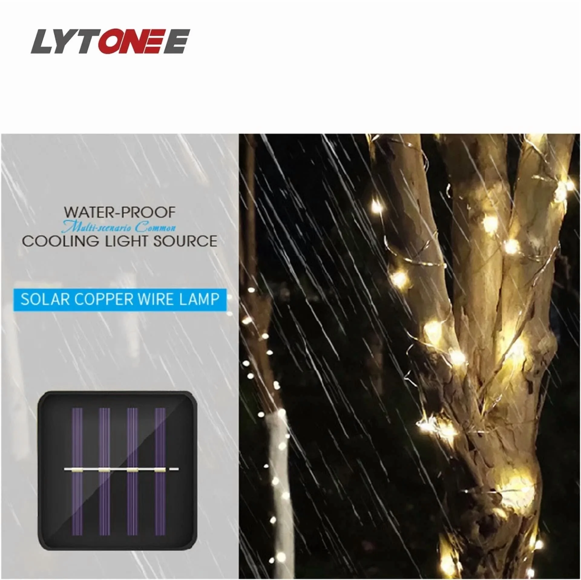 33Ft 100Led Solar Fairy Waterproof String Light Copper Wire Outdoor Garden Decor - Image 5