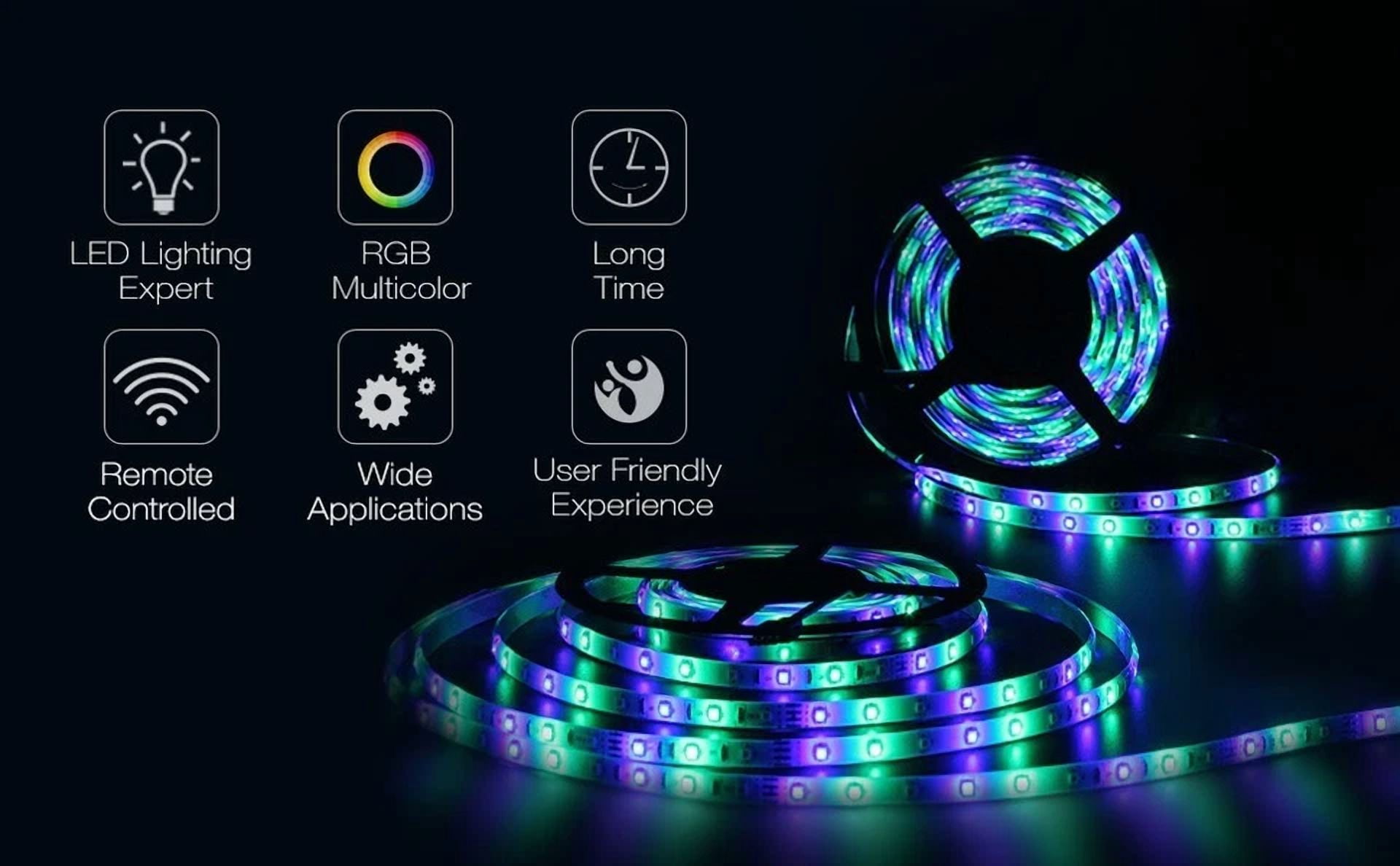 16.4Ft Rgb Led Strip Light 3528Smd Waterproof Rope Tape Lamp For Party Home Tv - Image 5
