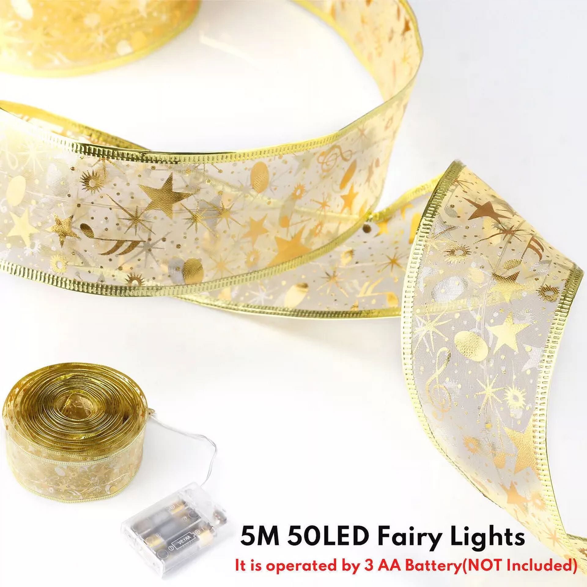 16.4Ft 50Led Ribbon Christmas Fairy String Lights For Christmas Tree Party Decor - Image 4