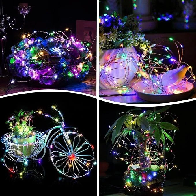 Copper Wire Solar Fairy Lights 8 Modes Waterproof For Christmas Party Decor - Image 6