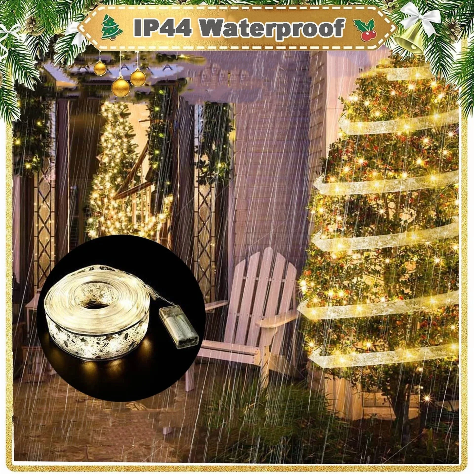 13Ft Led Ribbon Fairy String Lights Gift Wraps Christmas Tree Party Decoration - Image 5