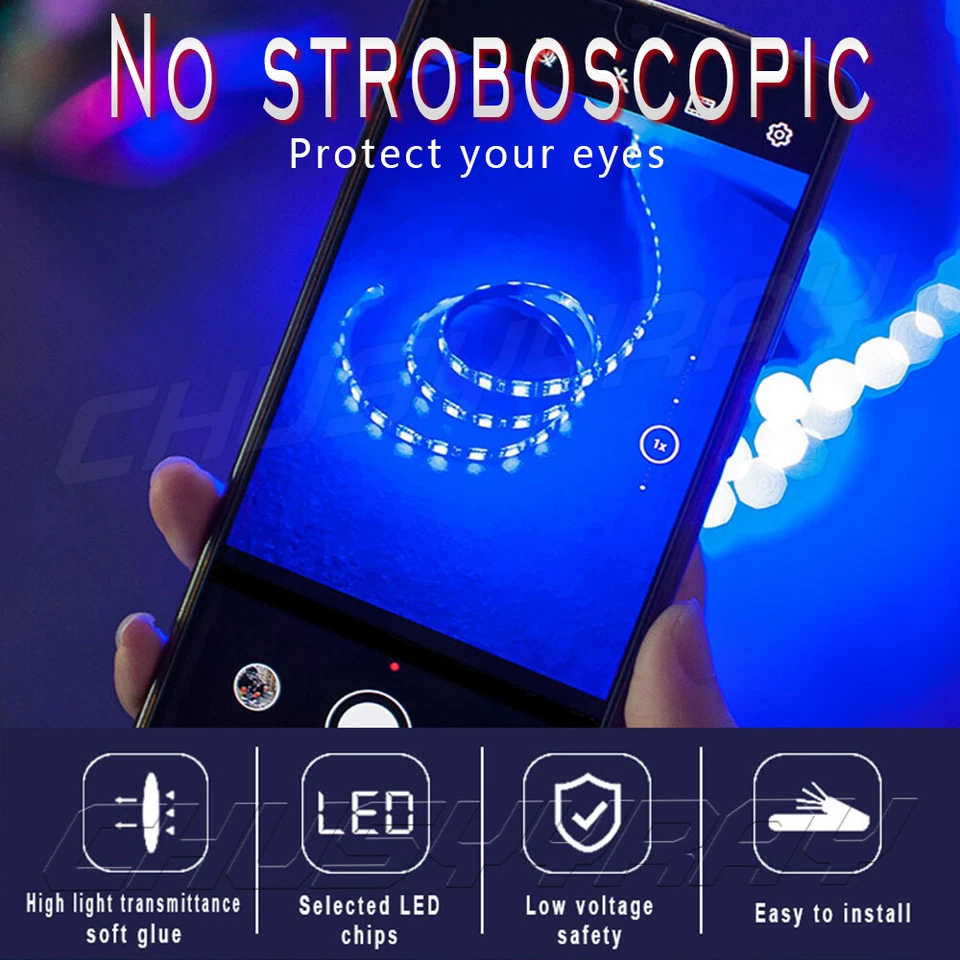 Happy New Year Gamers Players Gaming Computer Desk Led Accent Lighting Bars Kit - Image 4