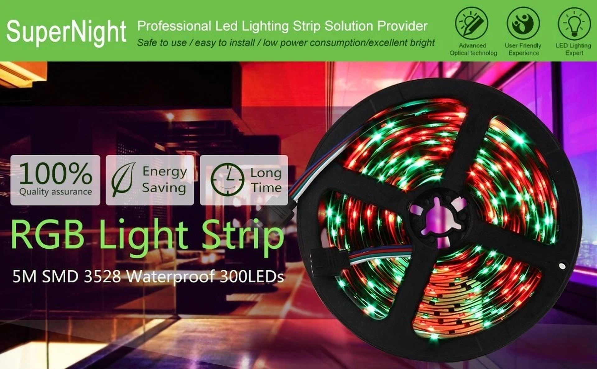 16.4Ft Rgb Led Strip Light 3528Smd Waterproof Rope Tape Lamp For Party Home Tv - Image 6