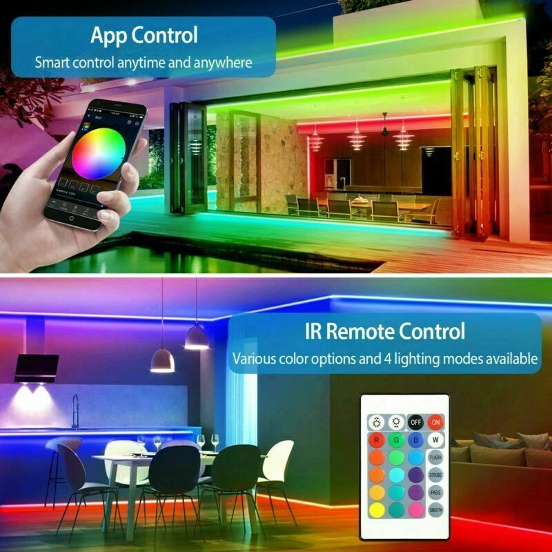Wifi Smart Led Strip Light 5M/16Ft 5050 Rgb Color Changing Remote For Rooms Bar - Image 2