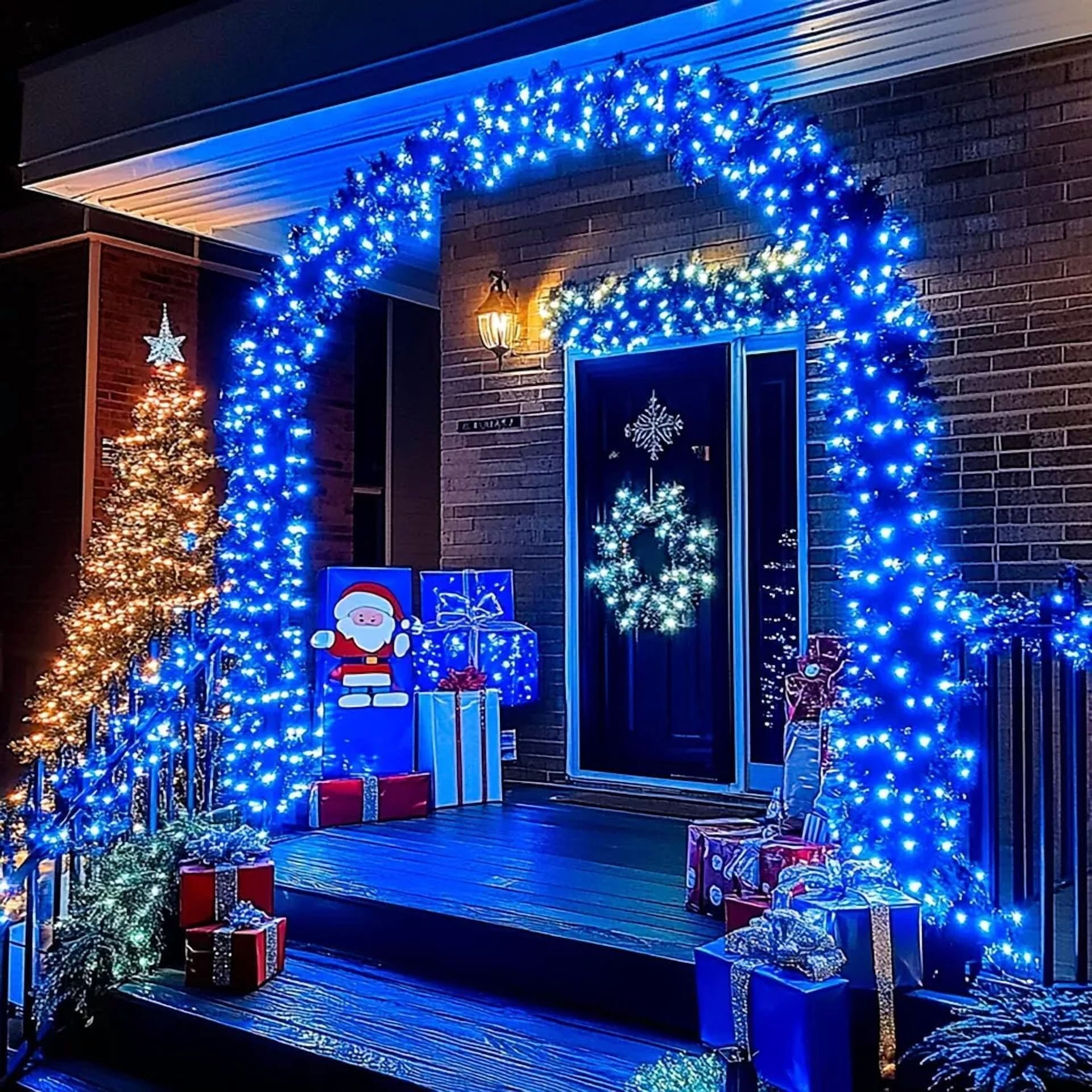 100Led Blue Solar Fairy Lights Outdoor Solar String Lights Christmas Garden Xmas - Image 4