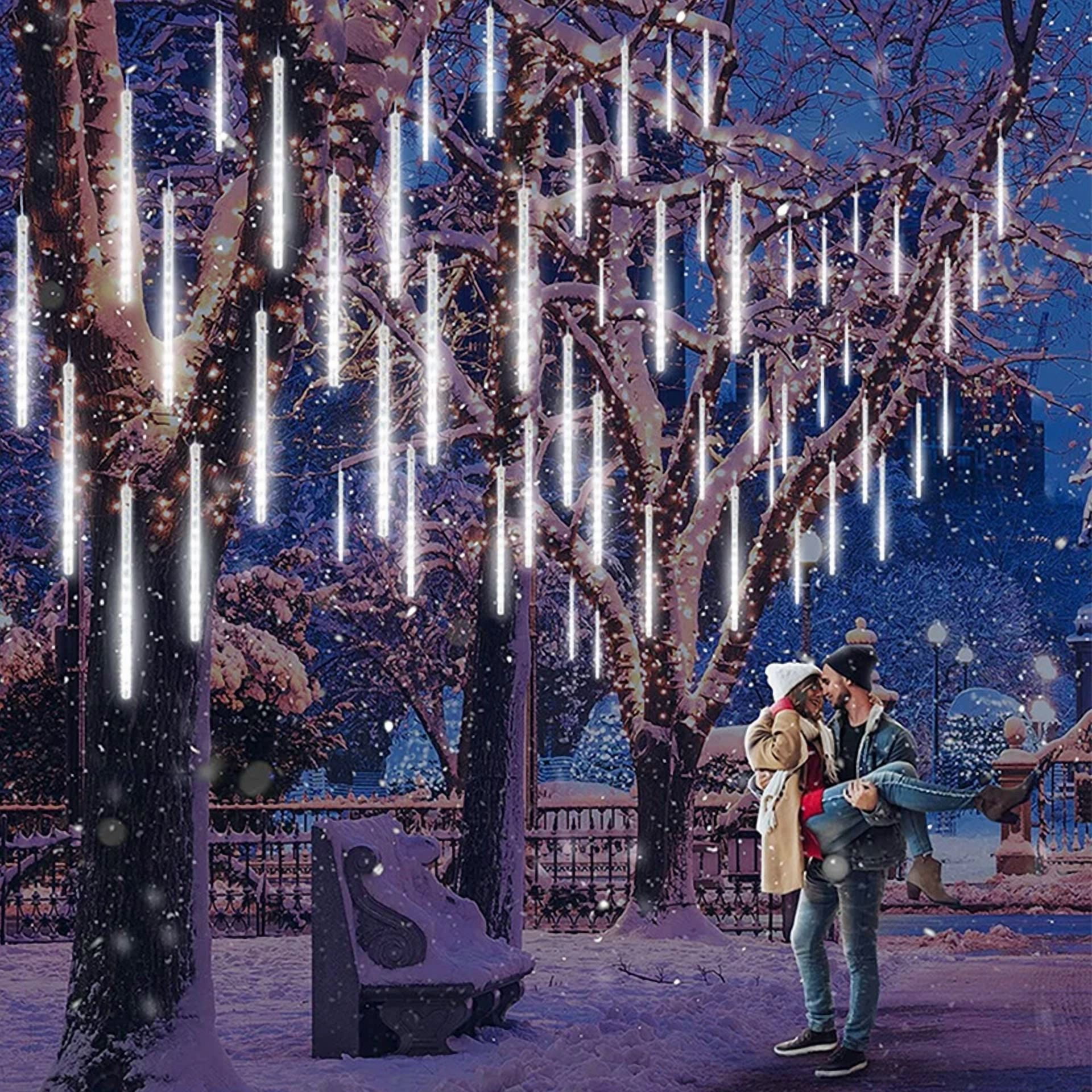 196 Led Outdoor Meteor Shower Lights Garden Tree String Light Xmas Party Decor - Image 2