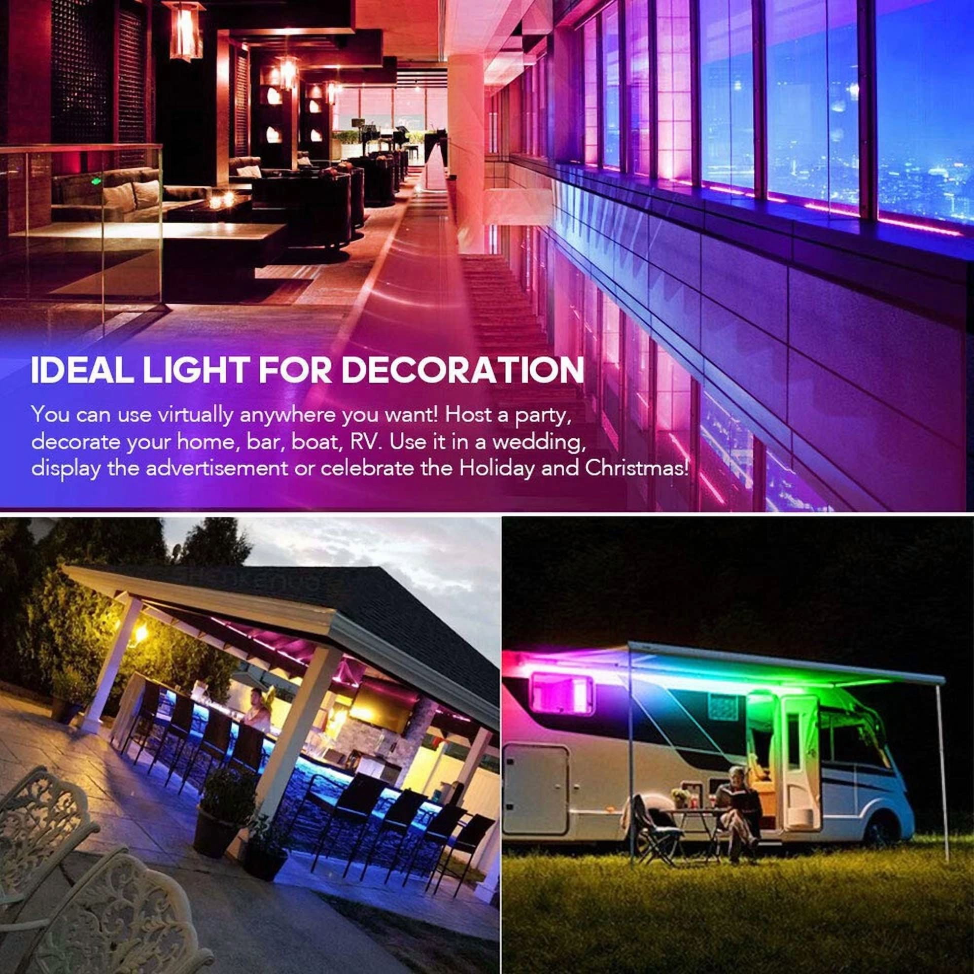 16.4Ft 2835 Super Bright Waterproof Rgb Color Led Strip Light Dc12V 2A W/5M Tape - Image 6