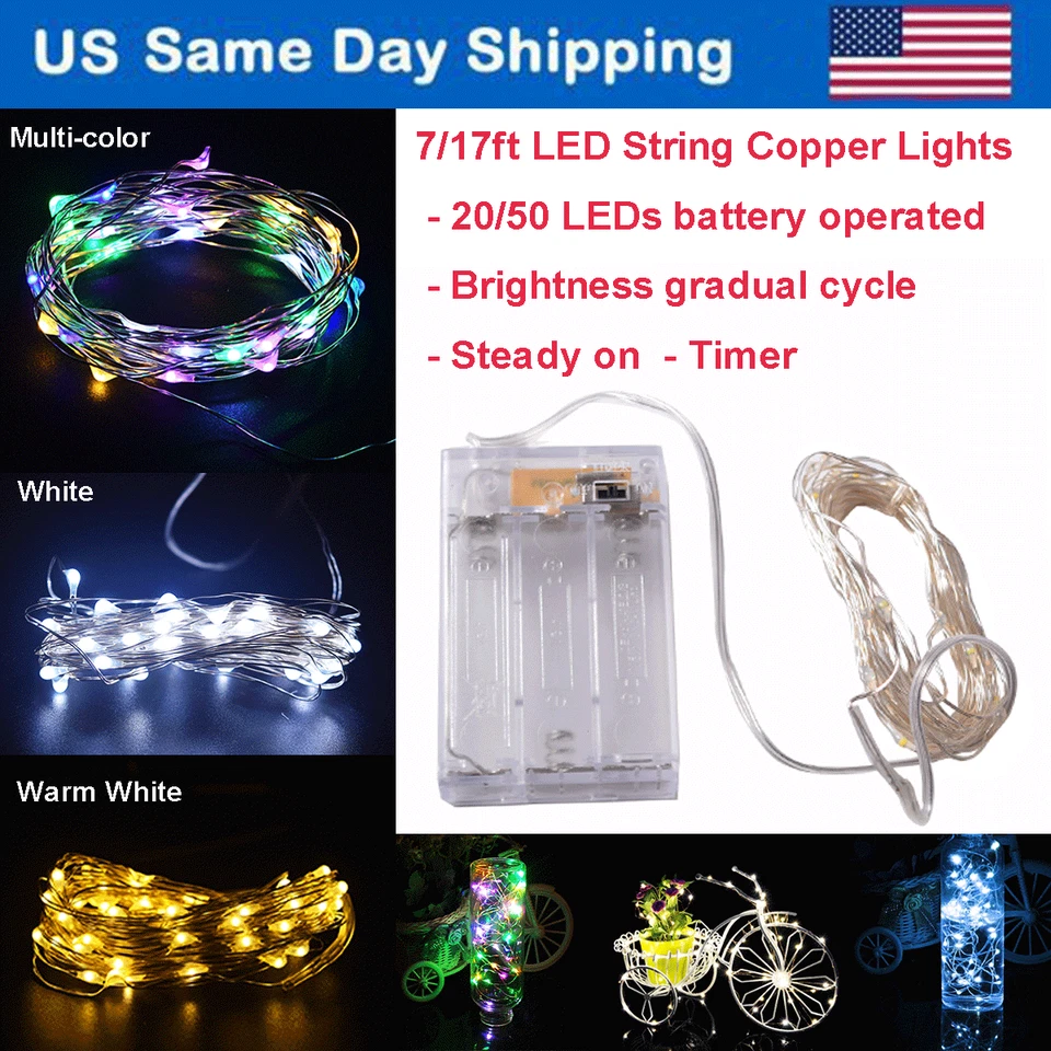 50Led String Lights Xmas Decorations For Indoor Outdoor Bedroom Yard Party Decor - Image 4