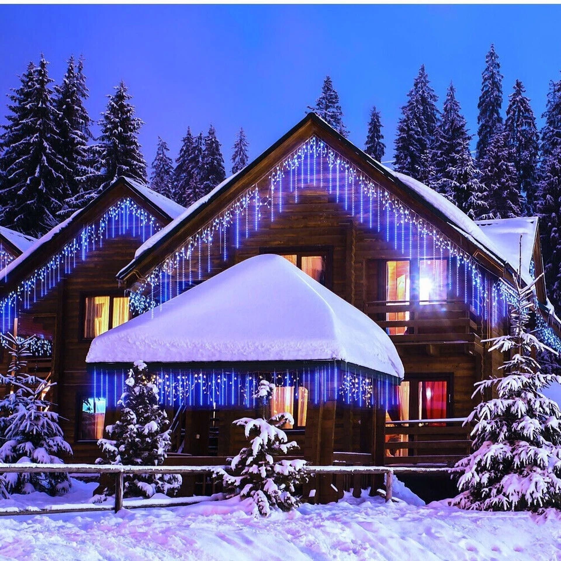 192 Led Outdoor Meteor Shower Lights Tree String Lights Garden Xmas Party Decors - Image 6