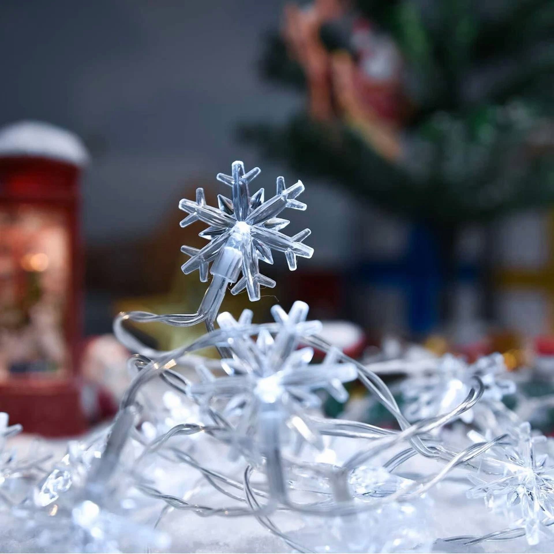 Snow Flake Christmas String Lights 20-Led 16Ft Battery Operated,Waterproof Light - Image 4