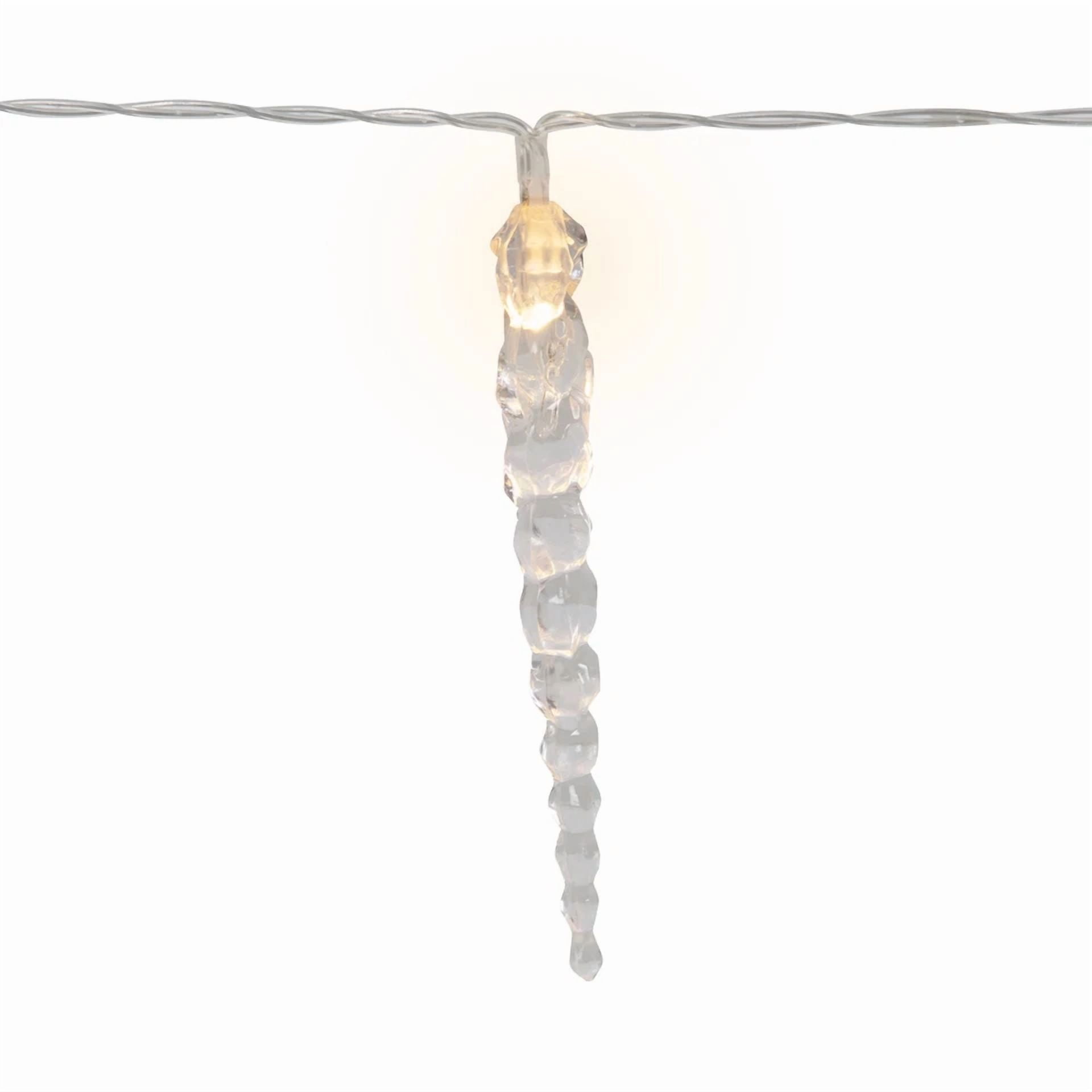 ZYLER- Northlight Icicle String Christmas Light Set - Warm White - 4.5' Clear Wire - - Image 2