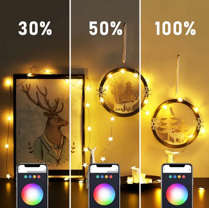 FABLE- 2M Dreamcolor String Lights 20 Stars App/Remote Control Christmas Pendant Rgbic - Image 5