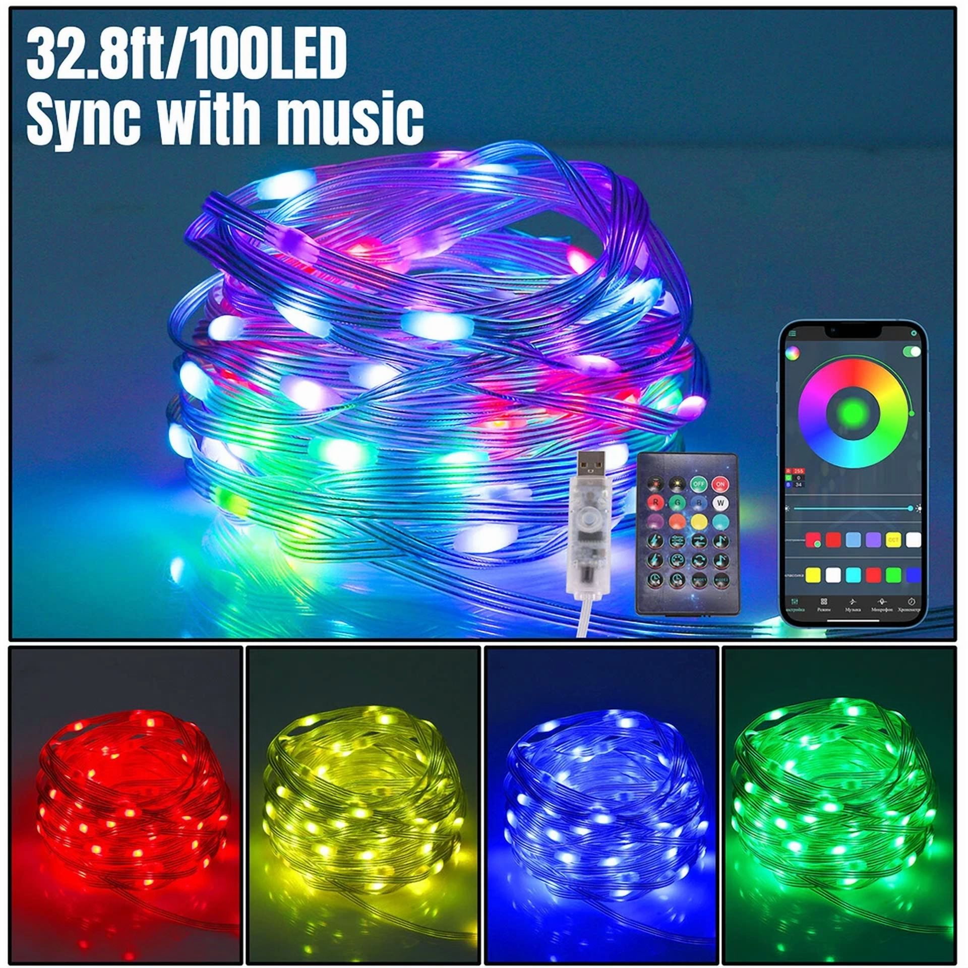33Ft/10M Waterproof Led Rope Strip Light Multi-Color Outdoor Changing W/ Remote - Image 5