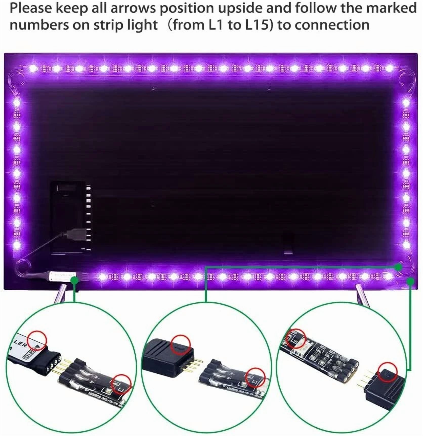 4 X 50Cm Tv Led Backlight Usb 5050 Rgb Led Strip Light Remote Kit 5V 30Leds/M - Image 2