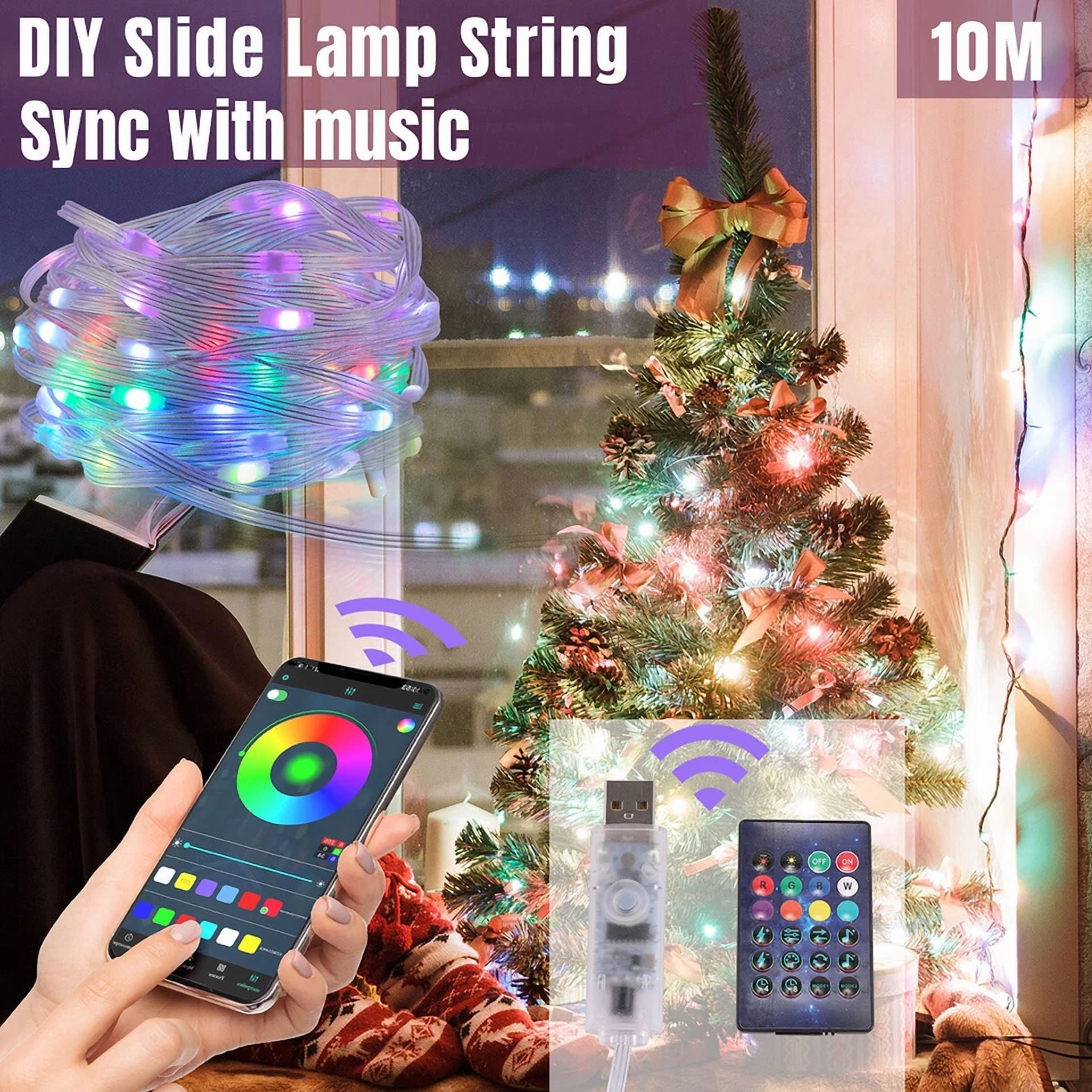 33Ft/10M Waterproof Led Rope Strip Light Multi-Color Music Sync Lamp W/ Remote - Image 2