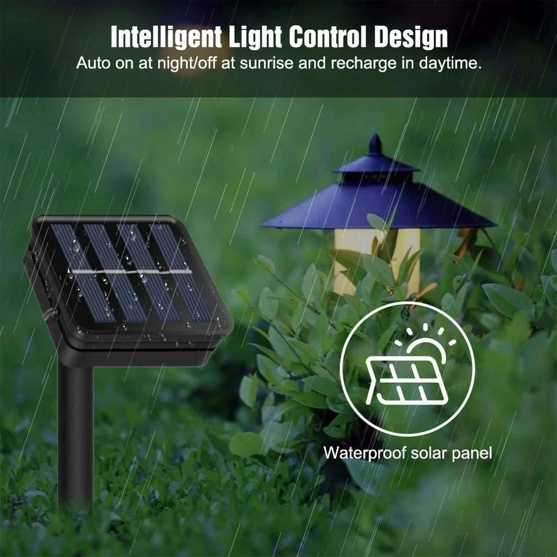 Outdoor Waterproof Copper Wire Solar String Lights Led Garden Xmas Party Decor - Image 3