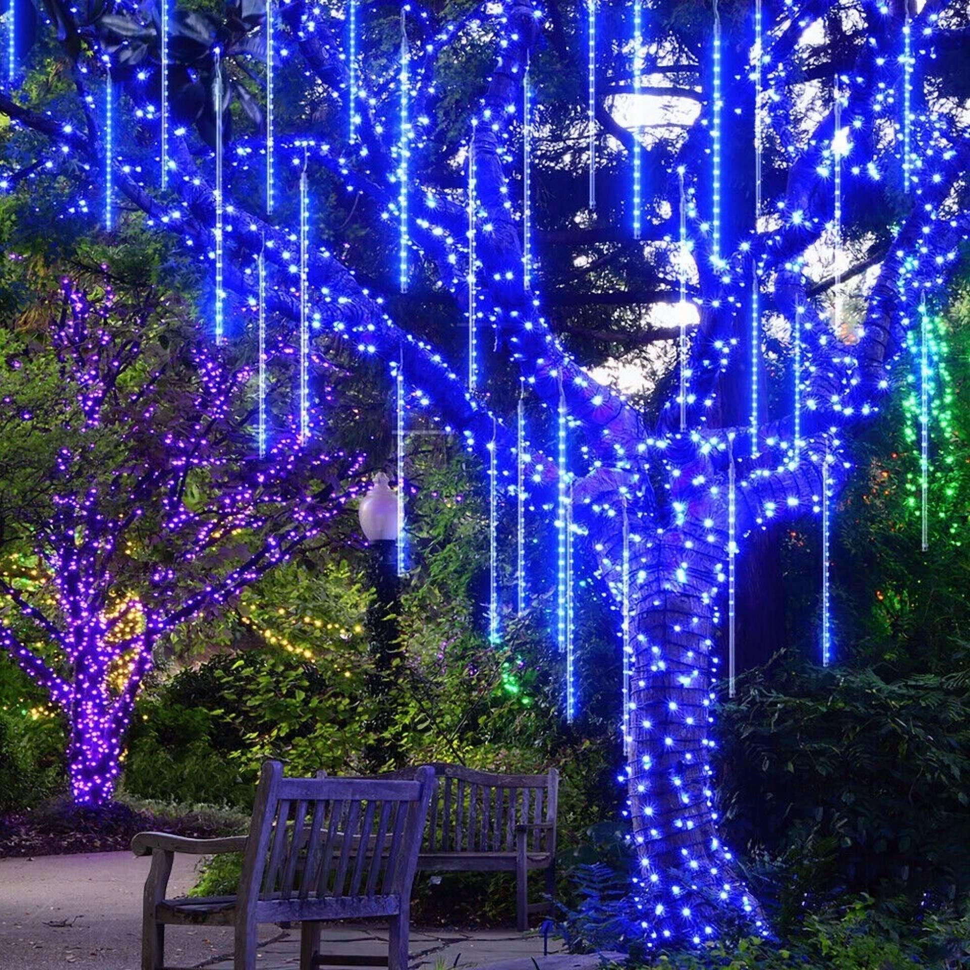 192 Led Outdoor Meteor Shower Lights Tree String Lights Garden Xmas Party Decors - Image 4