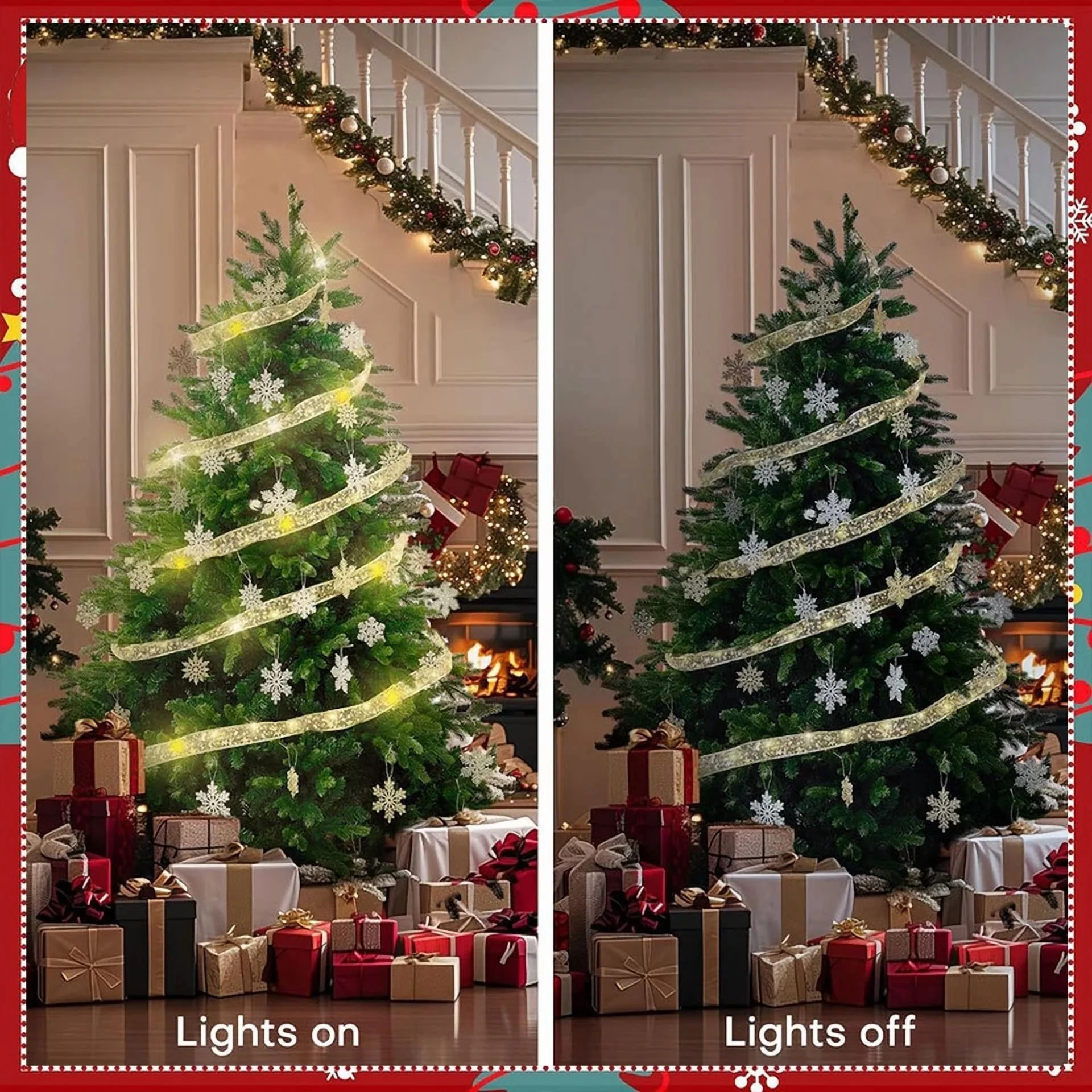 Led Ribbon Fairy String Lights For Christmas Tree Decoration Party Battery Lamp - Image 3