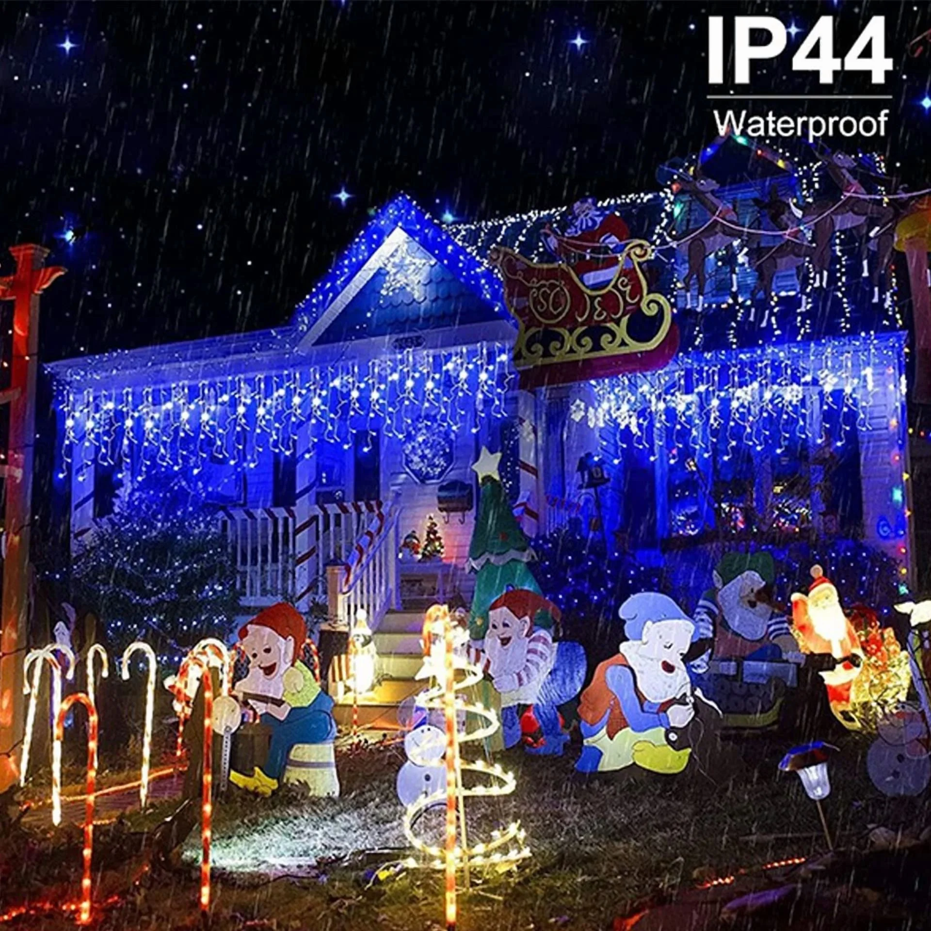 13Ft Led Fairy Icicle Light String Curtain Lights Christmas Party Decor Lights - Image 3