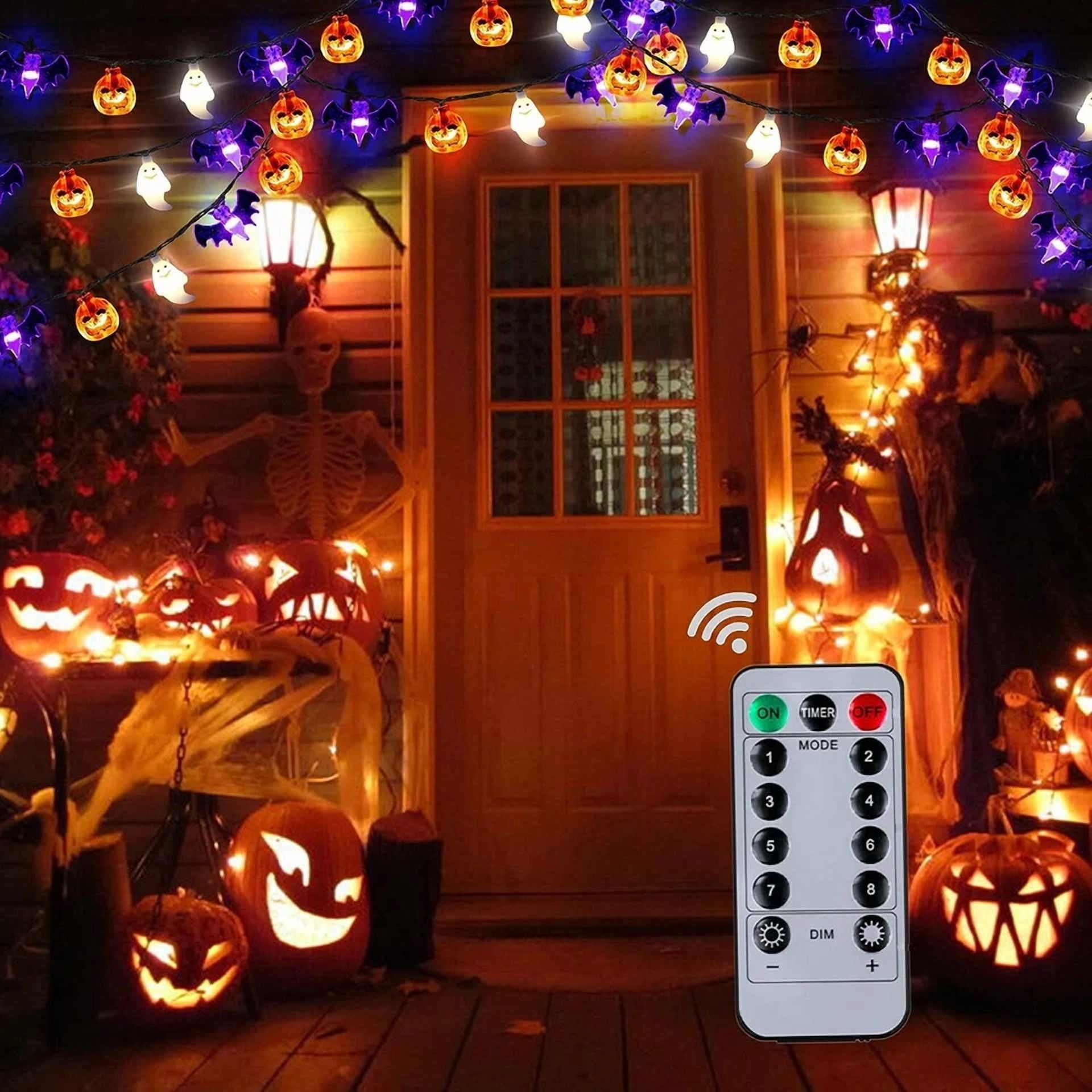 Halloween Ghost String Light Hanging Pumpkin Lantern Decoration Indoor Outdoor - Image 5