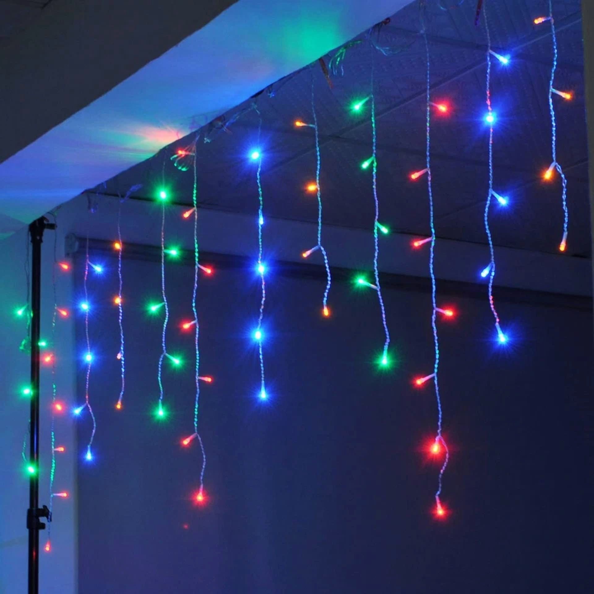 FABLE- 96 Led Curtain Icicle Lights Wedding Party Fairy String Christmas Decor Lights - Image 2