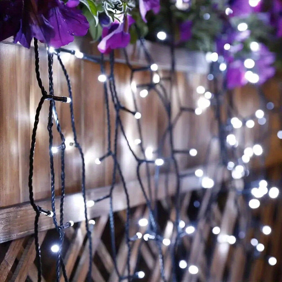 100Pcs Solar String Lights Led Christmas Lights Xma Party Decor Tree(Whtie) - Image 6