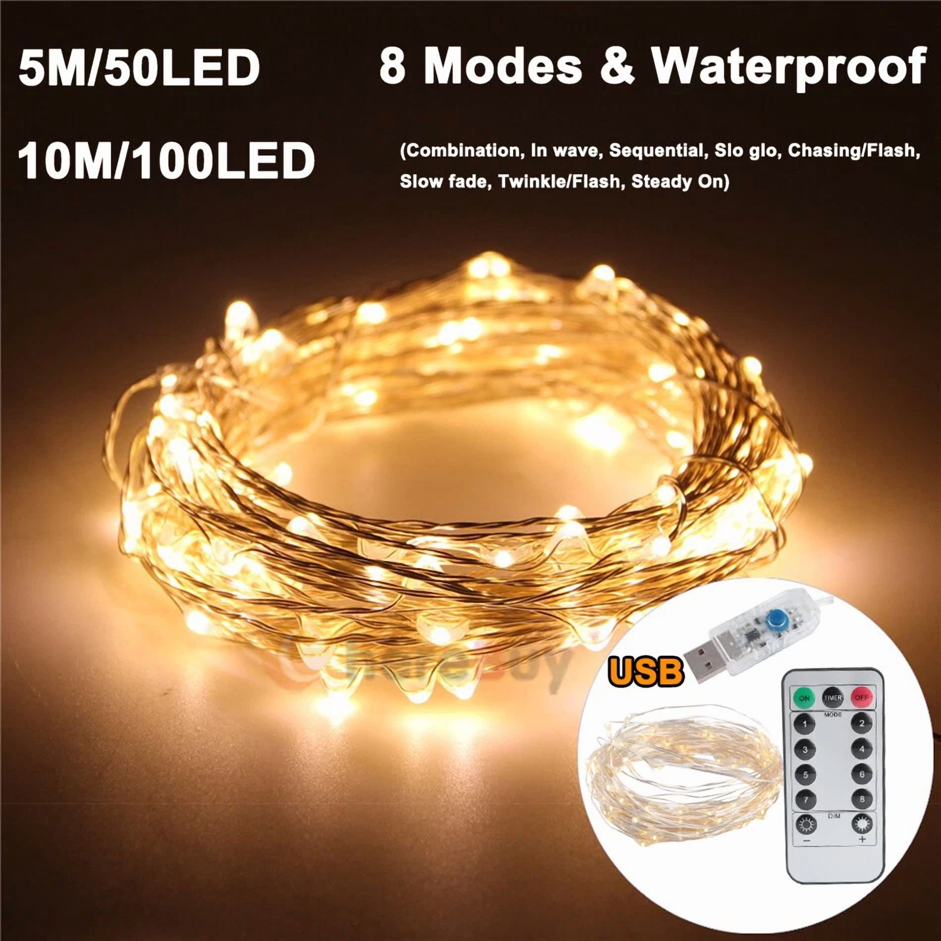 2X Led Solar Outdoor Lights, 17F T Solar String Lights Outdoor Waterproof Remote - Image 4