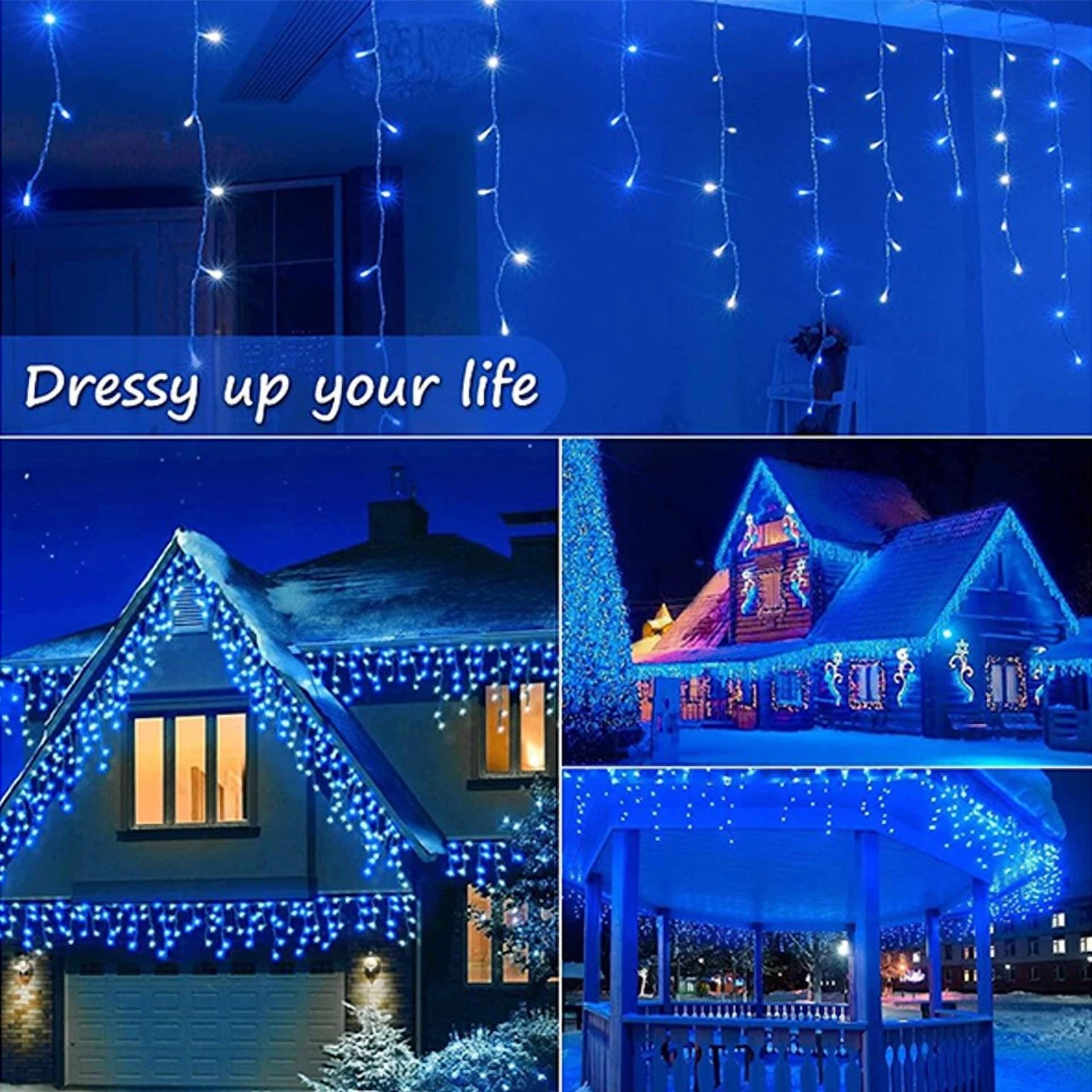 13Ft Led Fairy Icicle Light String Curtain Lights Christmas Party Decor Lights - Image 5
