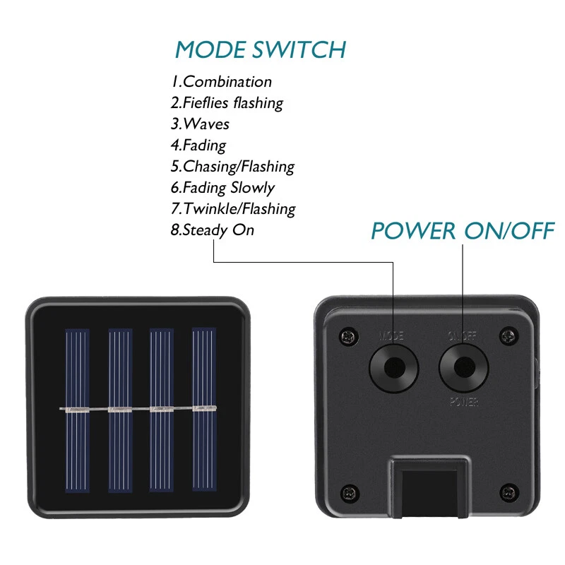 21Ft. 30 Led Solar Power Bee String Light Waterproof Garden Path Yard Decor Lamp - Image 3