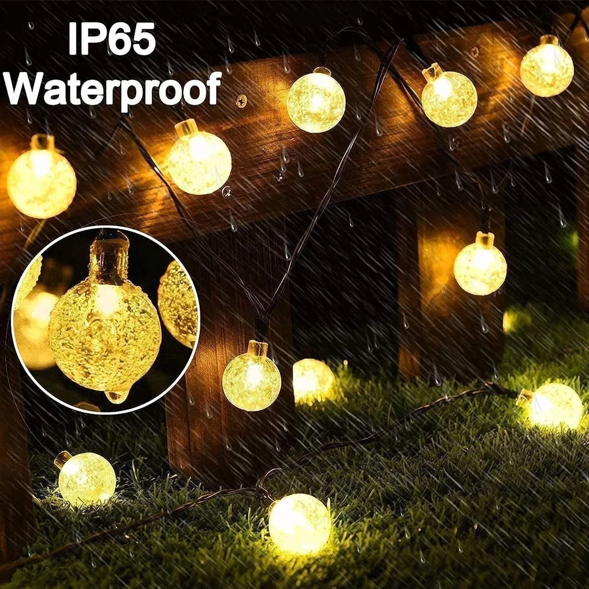 50Led 7M Ball Solar Light Party Fairy Outdoor Retro Ball String Lights Garden - Image 3